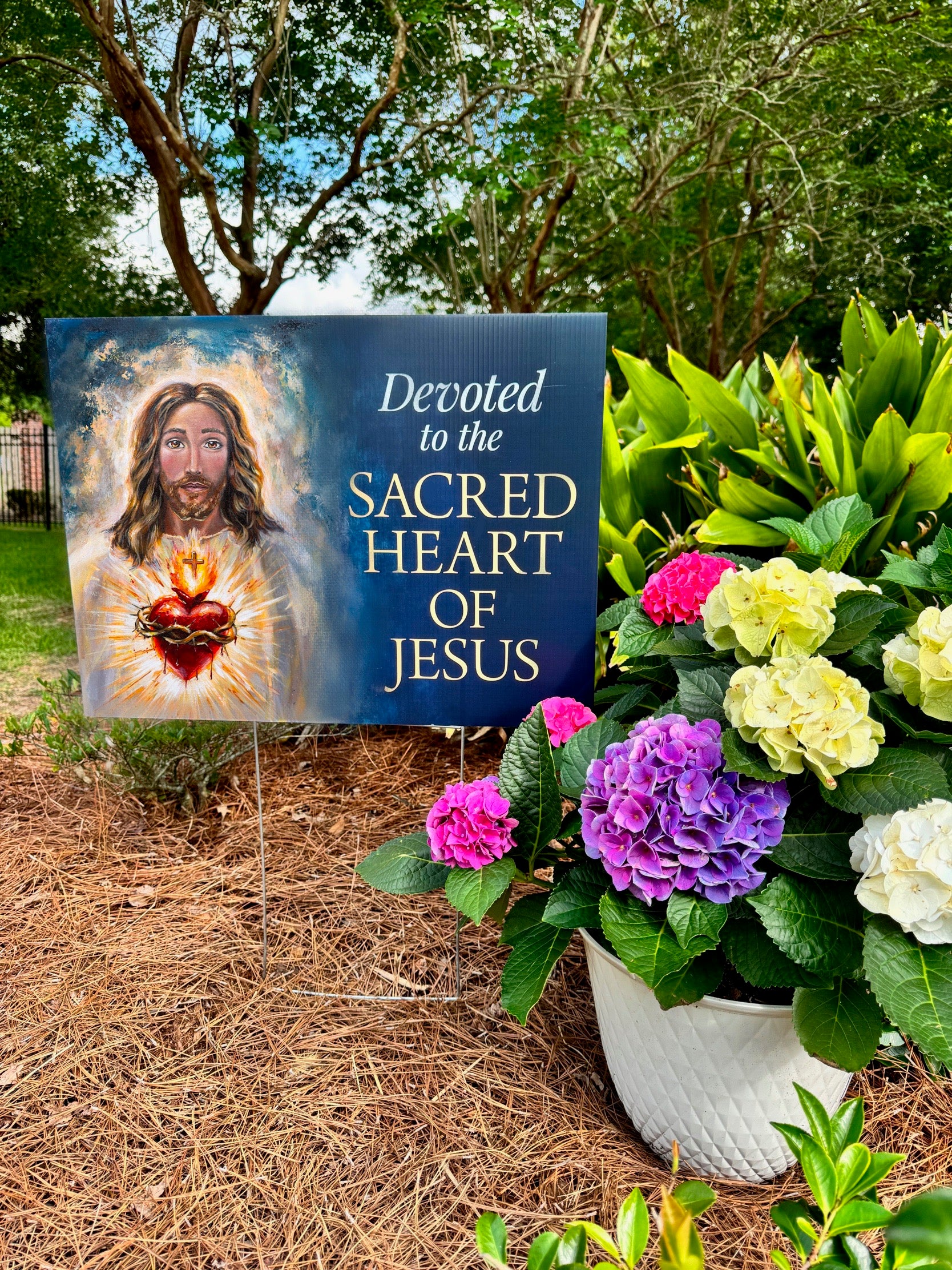 His Most Sacred Heart Outdoor Yard Sign