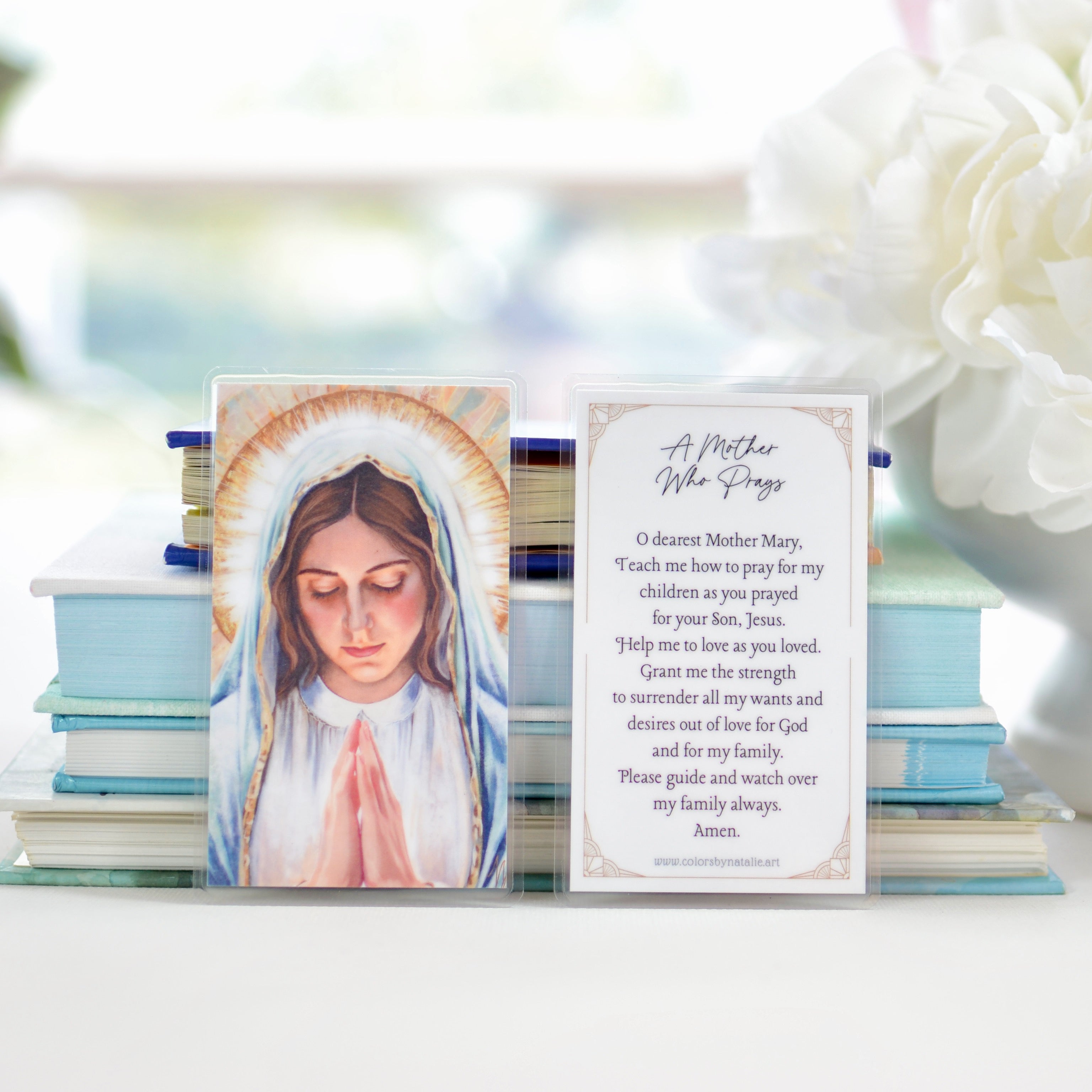 A Mother Who Prays Prayer Card