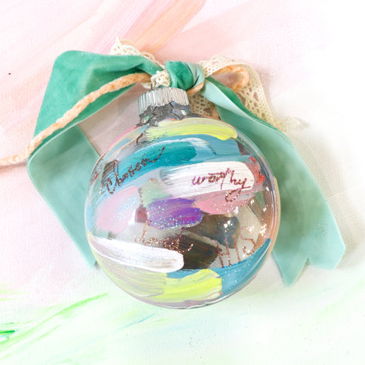 Chosen Worthy Loved His Hand-painted Flat Bauble Ornament