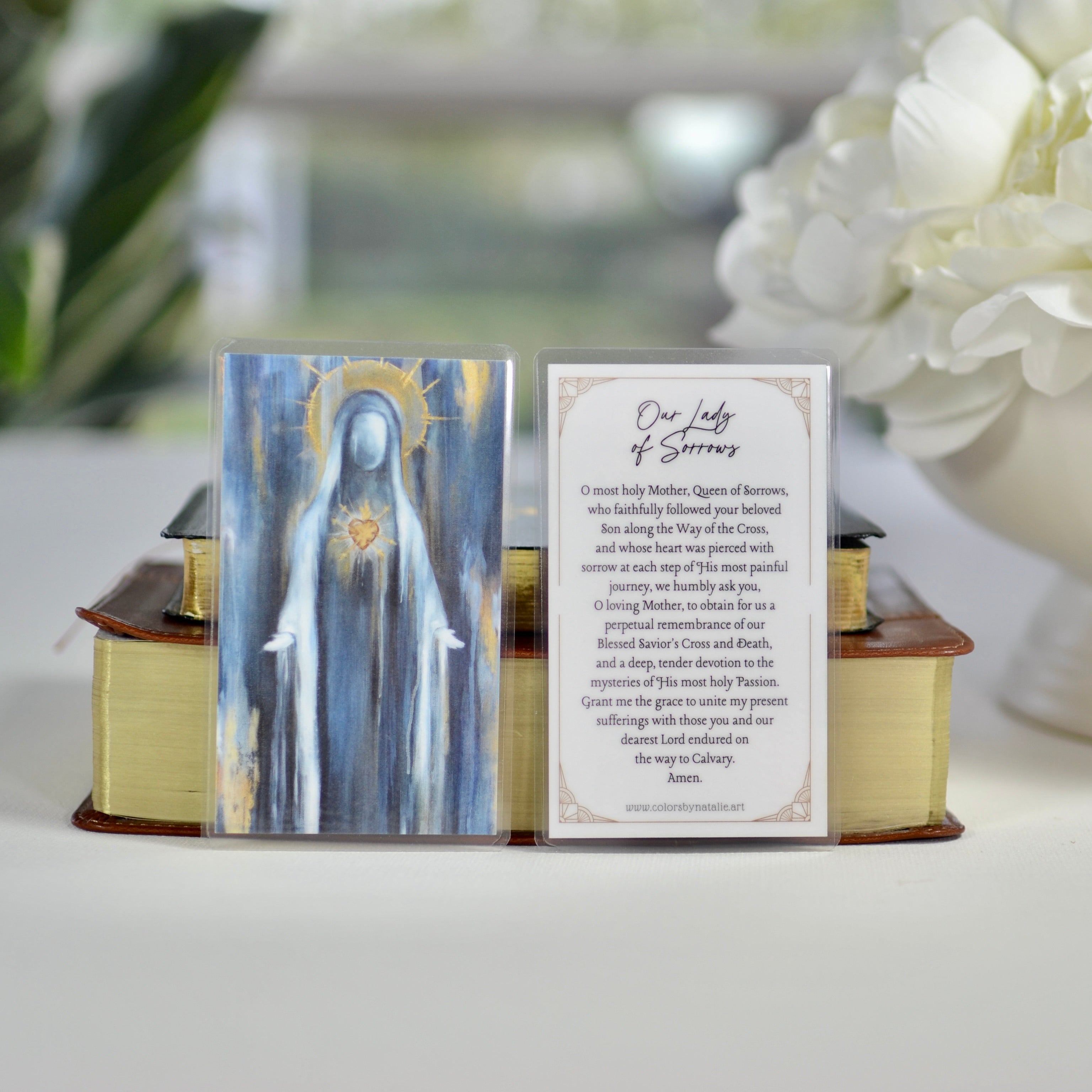 Queen of Sorrows Prayer Card