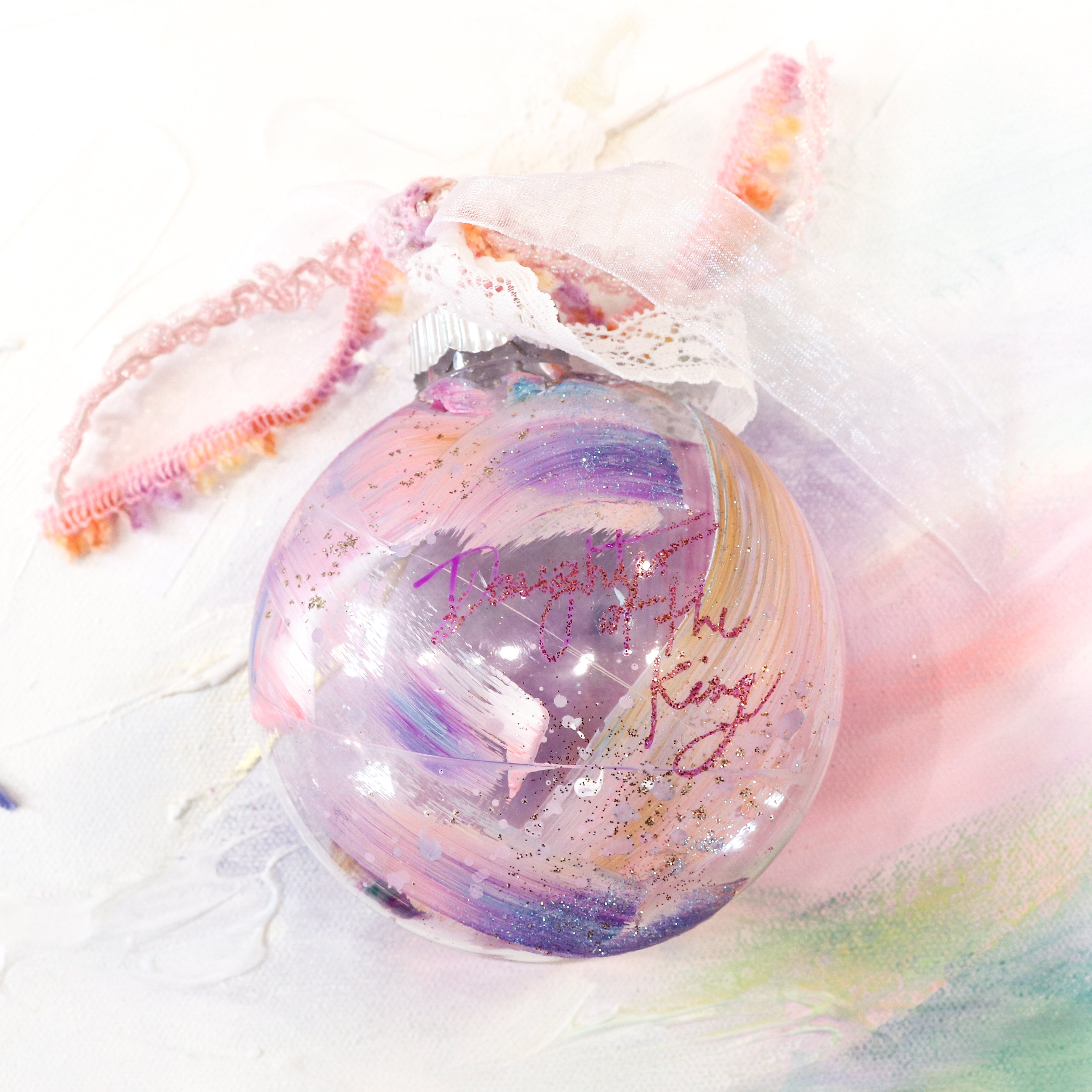 Daughter of the King Hand-painted Flat Bauble Ornament