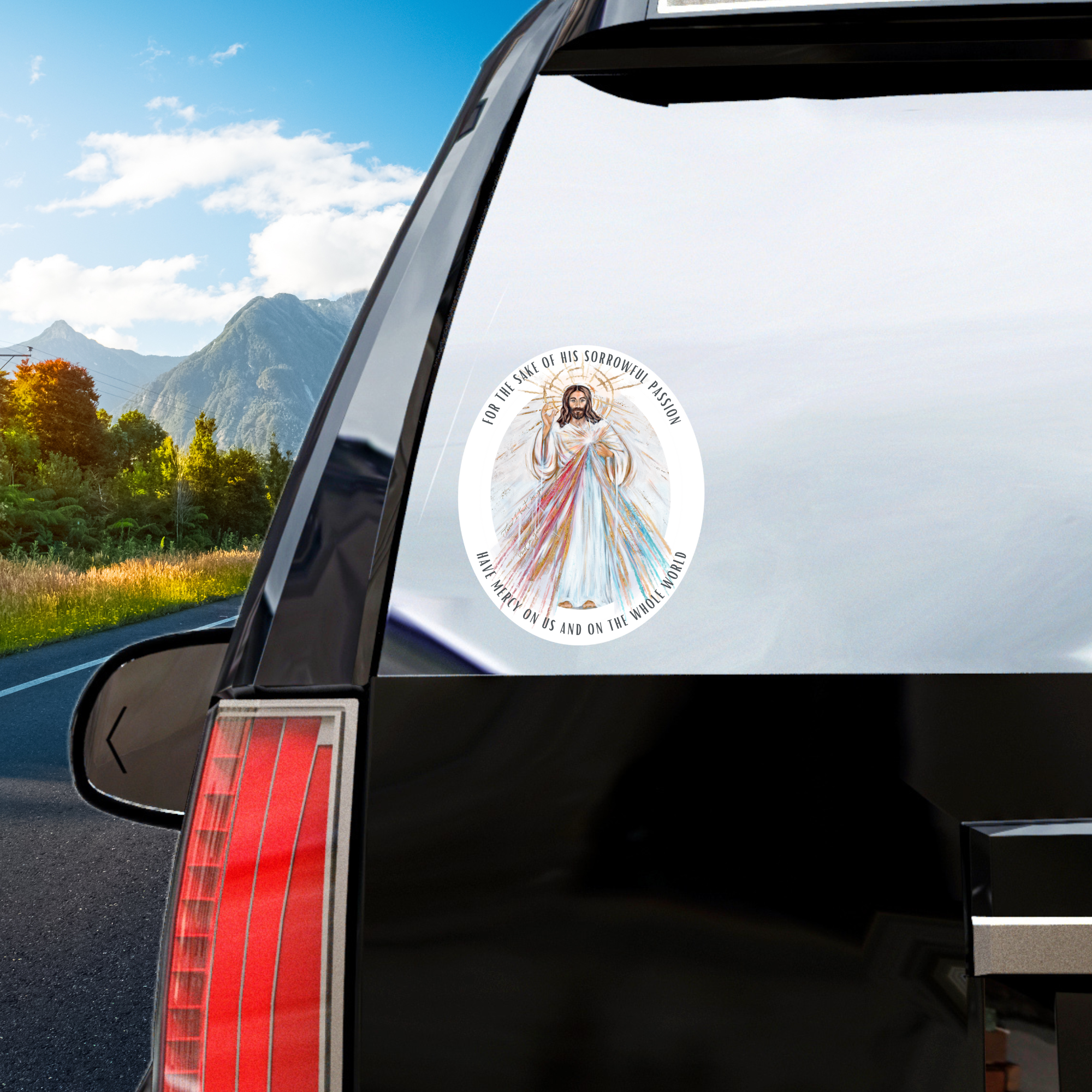Divine Mercy Car Decal