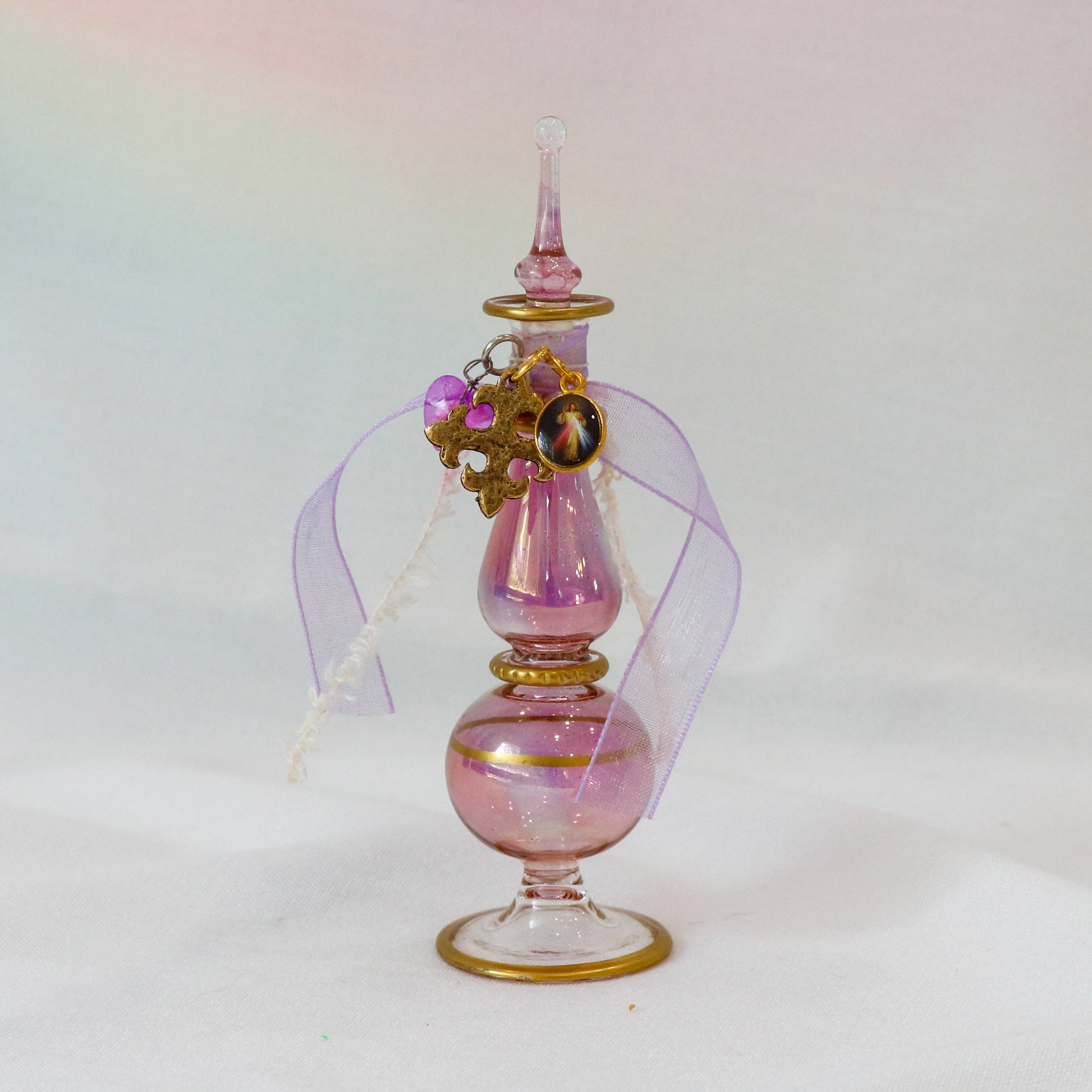 Divine Mercy in Lavendar | Handmade Holy Water Vessel