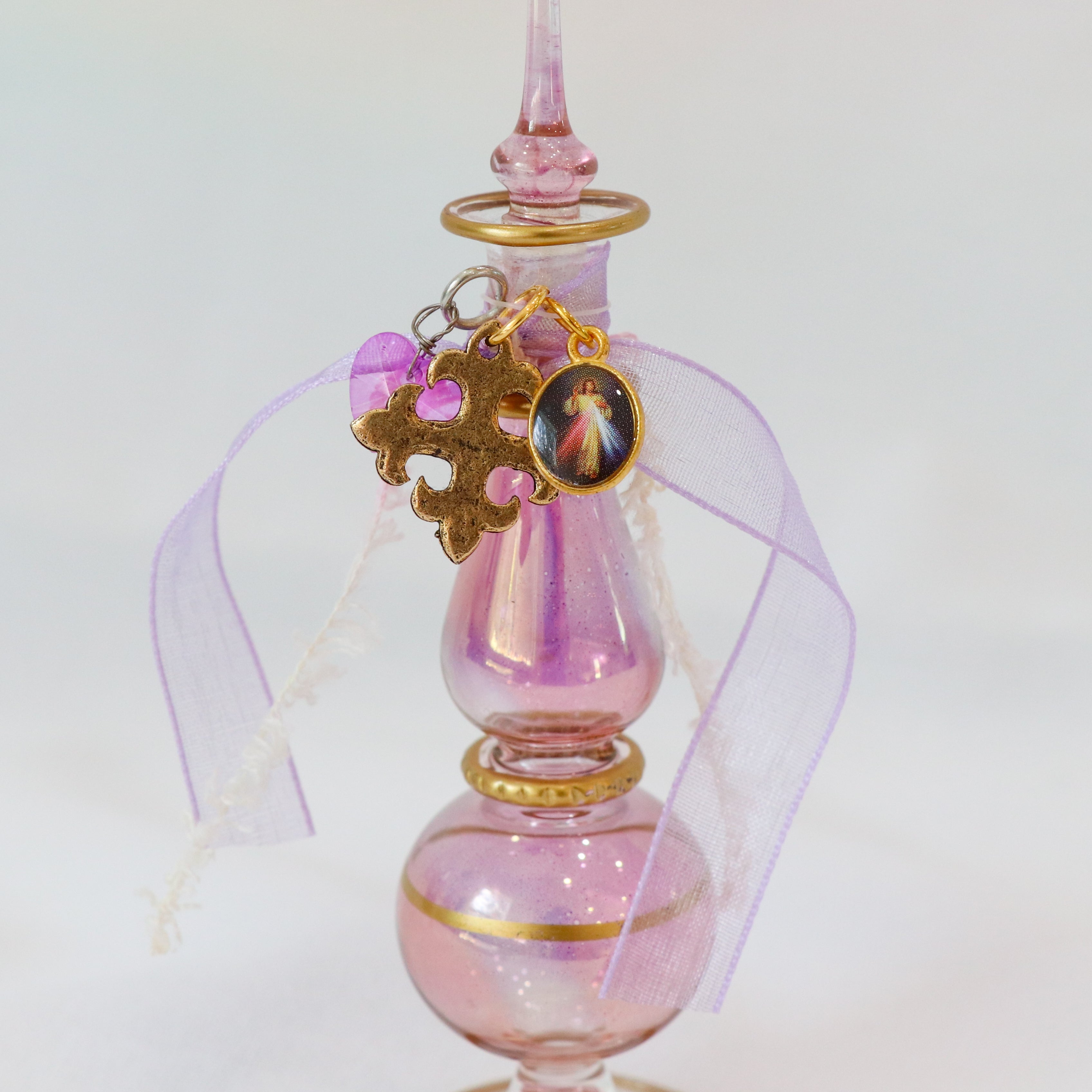 Divine Mercy in Lavendar | Handmade Holy Water Vessel