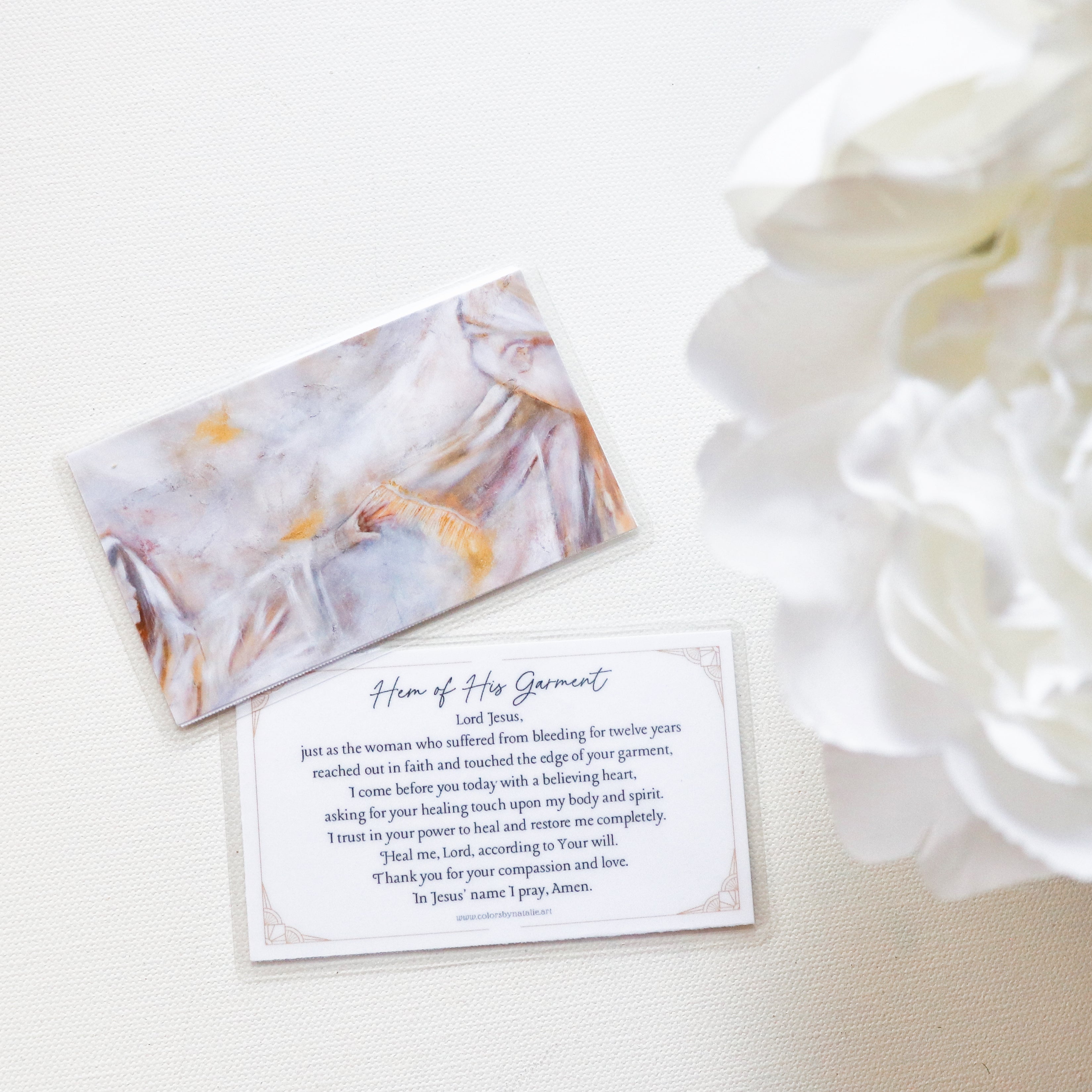 Hem of His Garment Prayer Card