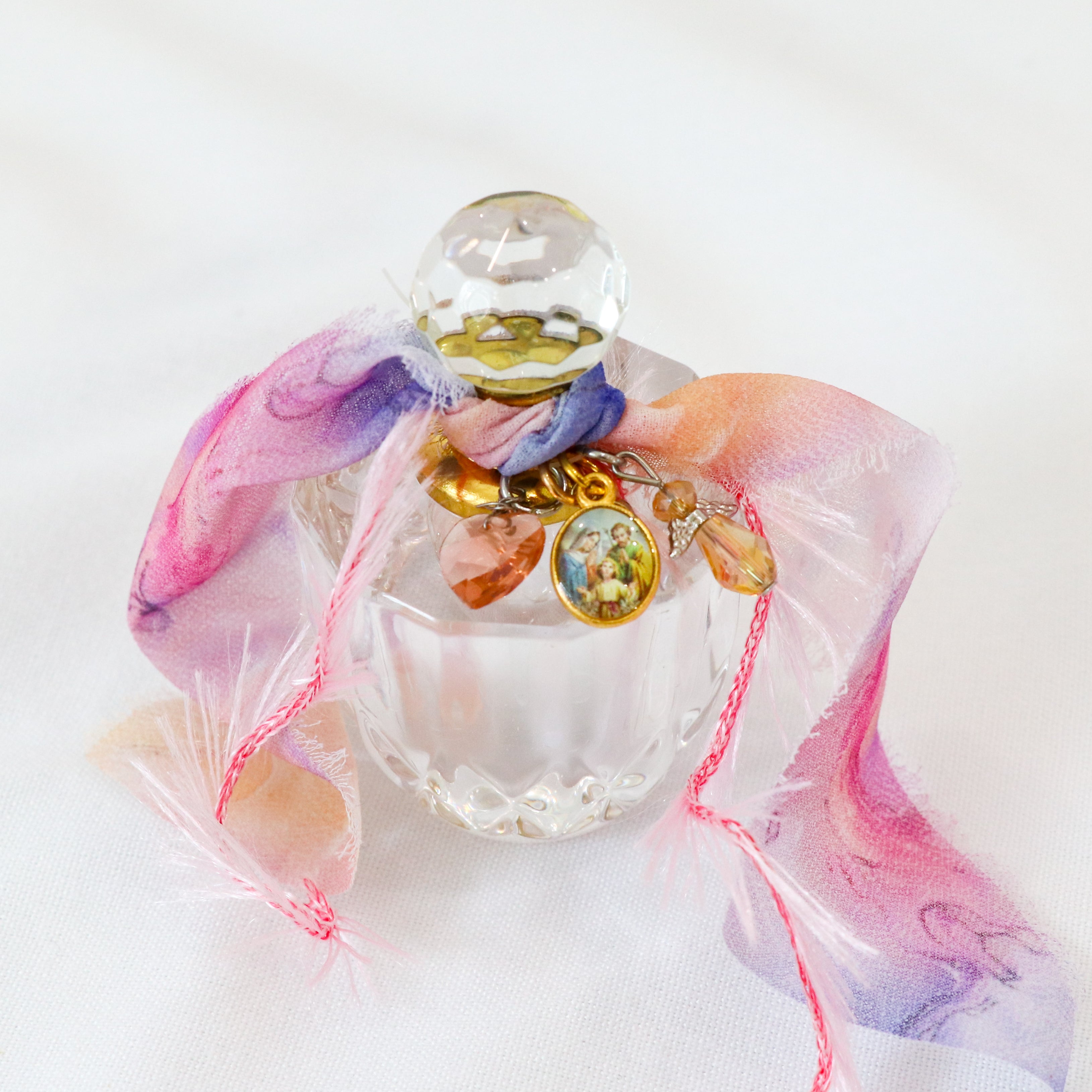 The Holy Family in Pink | Handmade Holy Water Vessel