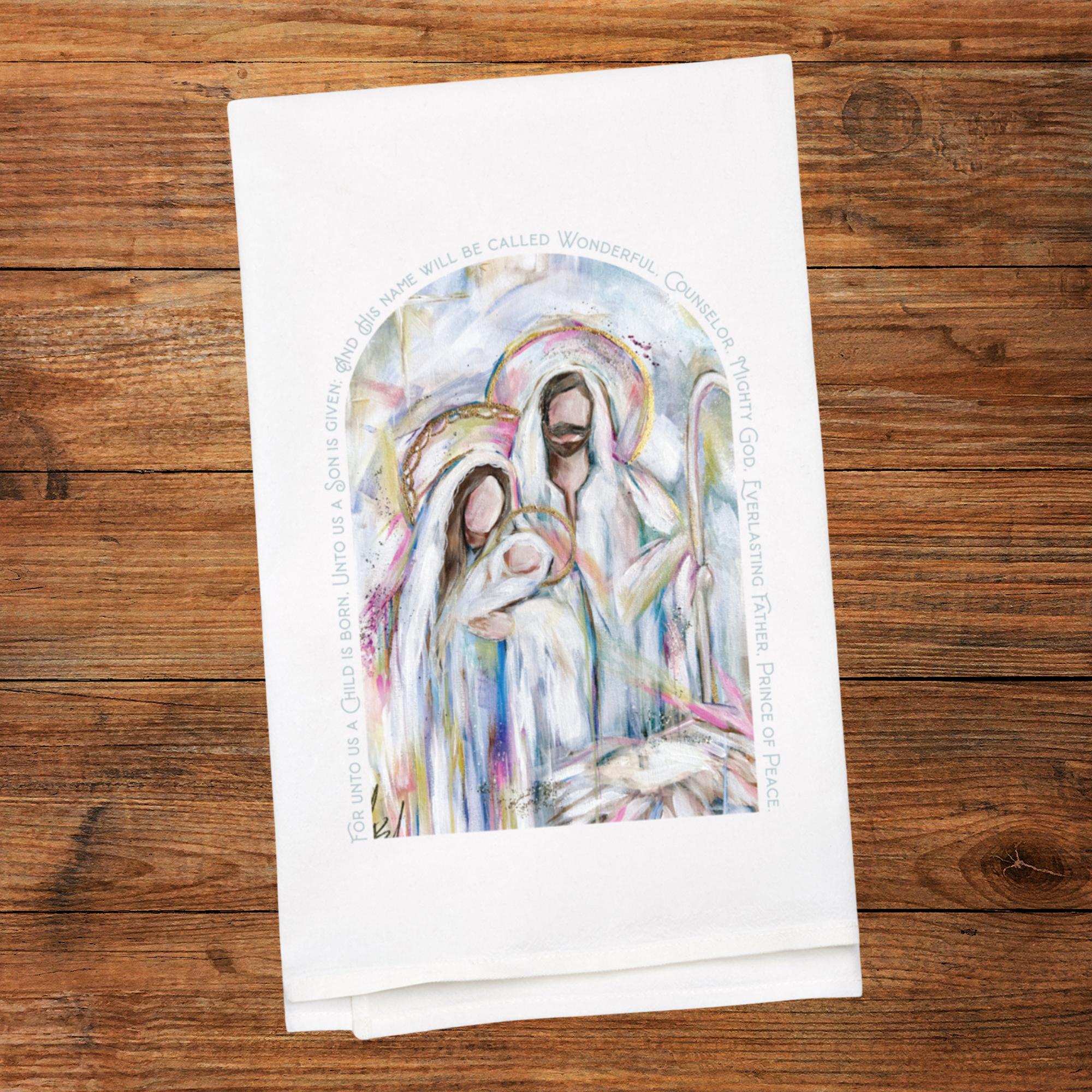 Light of the World White Flour Sack Tea Towel