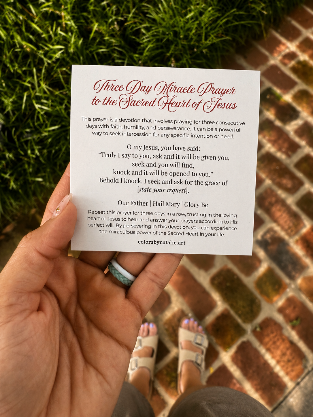 His Most Sacred Heart - Square Card