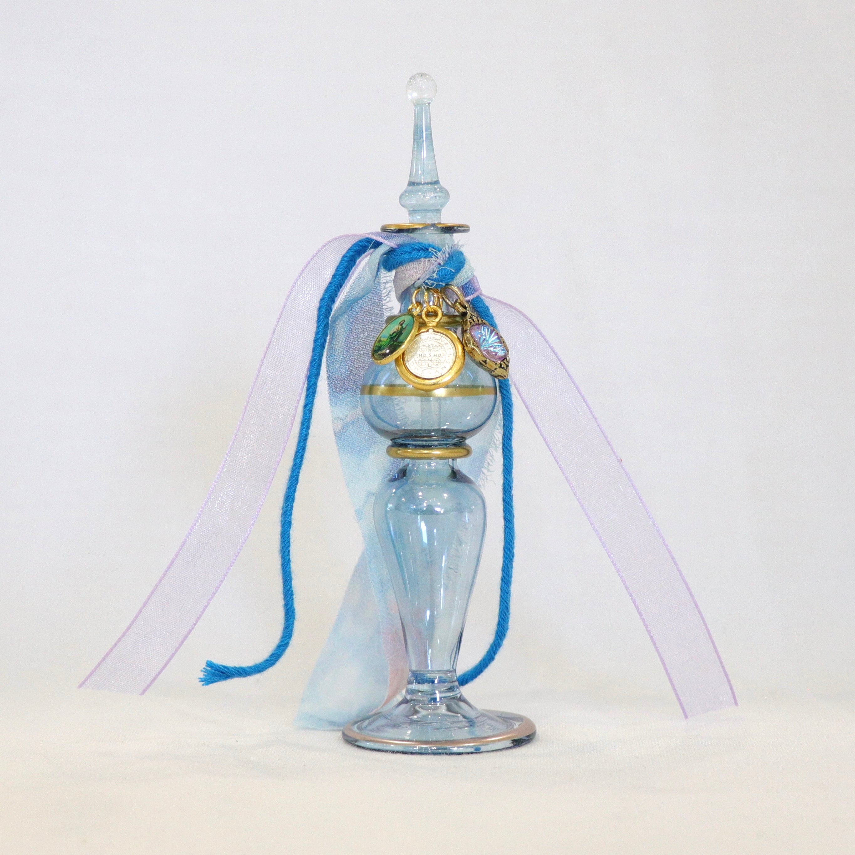 St. Jude in Blue and Purple | Handmade Holy Water Vessel