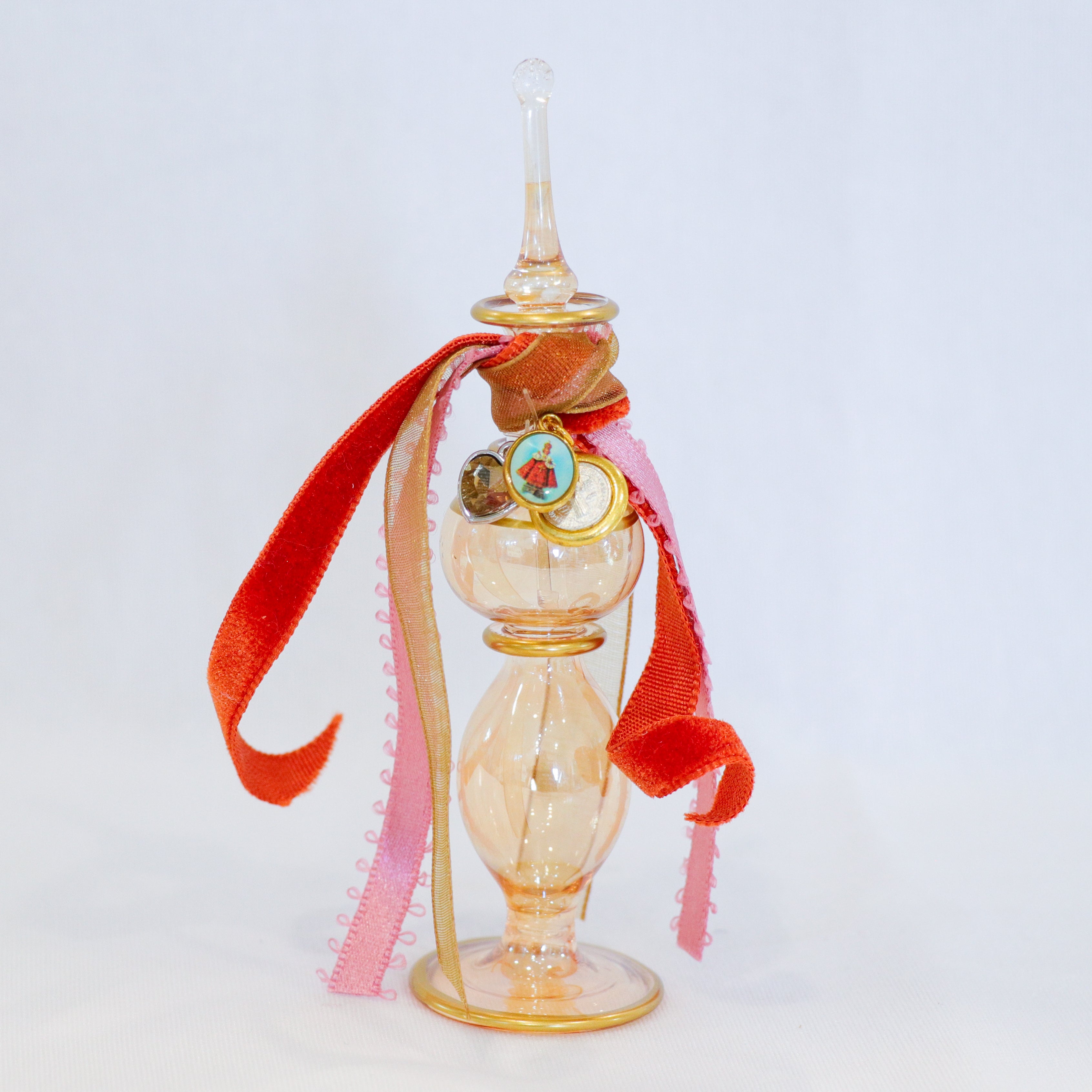 Infant of Prague in Reds and Golds | Handmade Holy Water Vessel