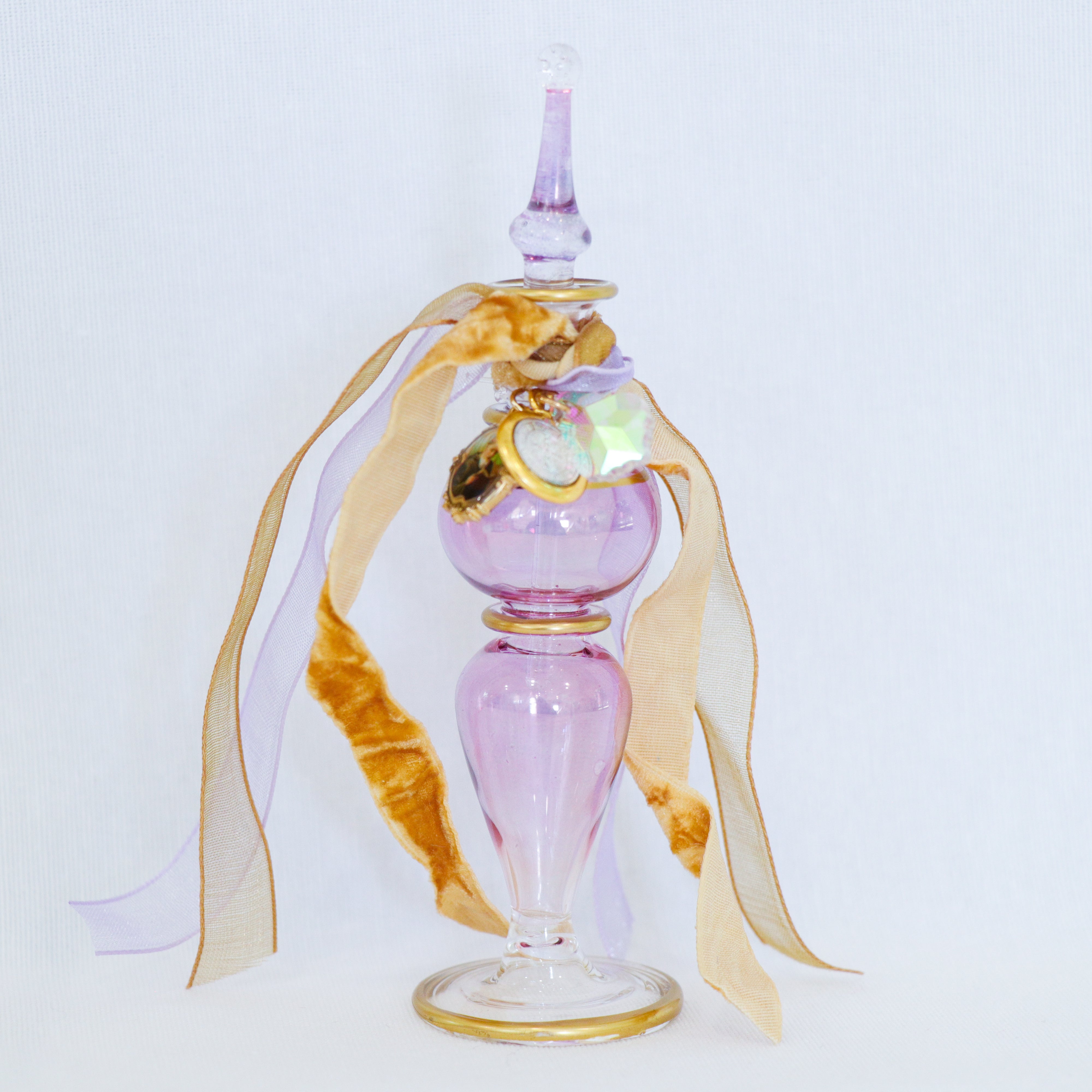 St. Benedict in Purples and Golds | Handmade Holy Water Vessel