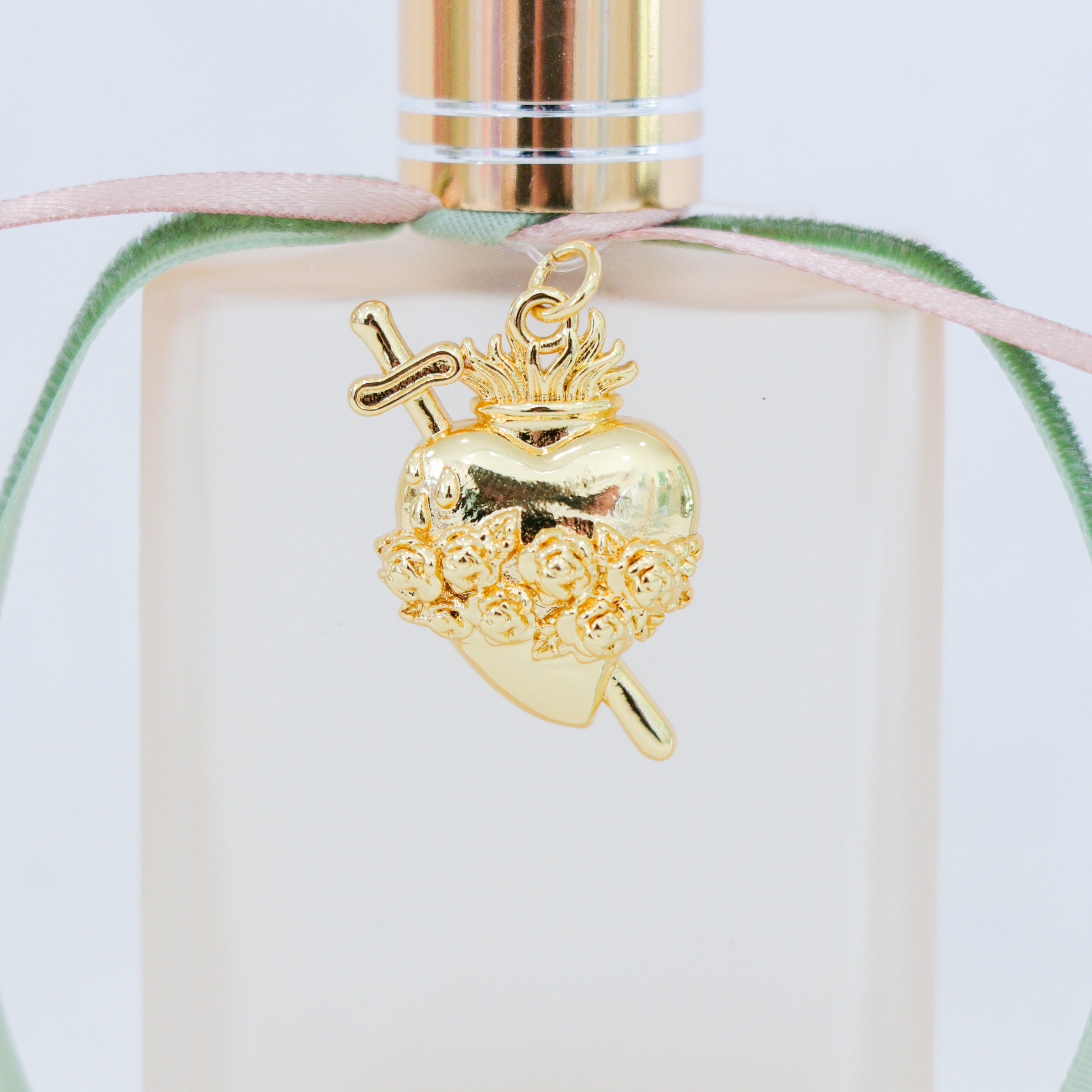 Immaculate Heart in Peaches and Greens | Handmade Holy Water Spray