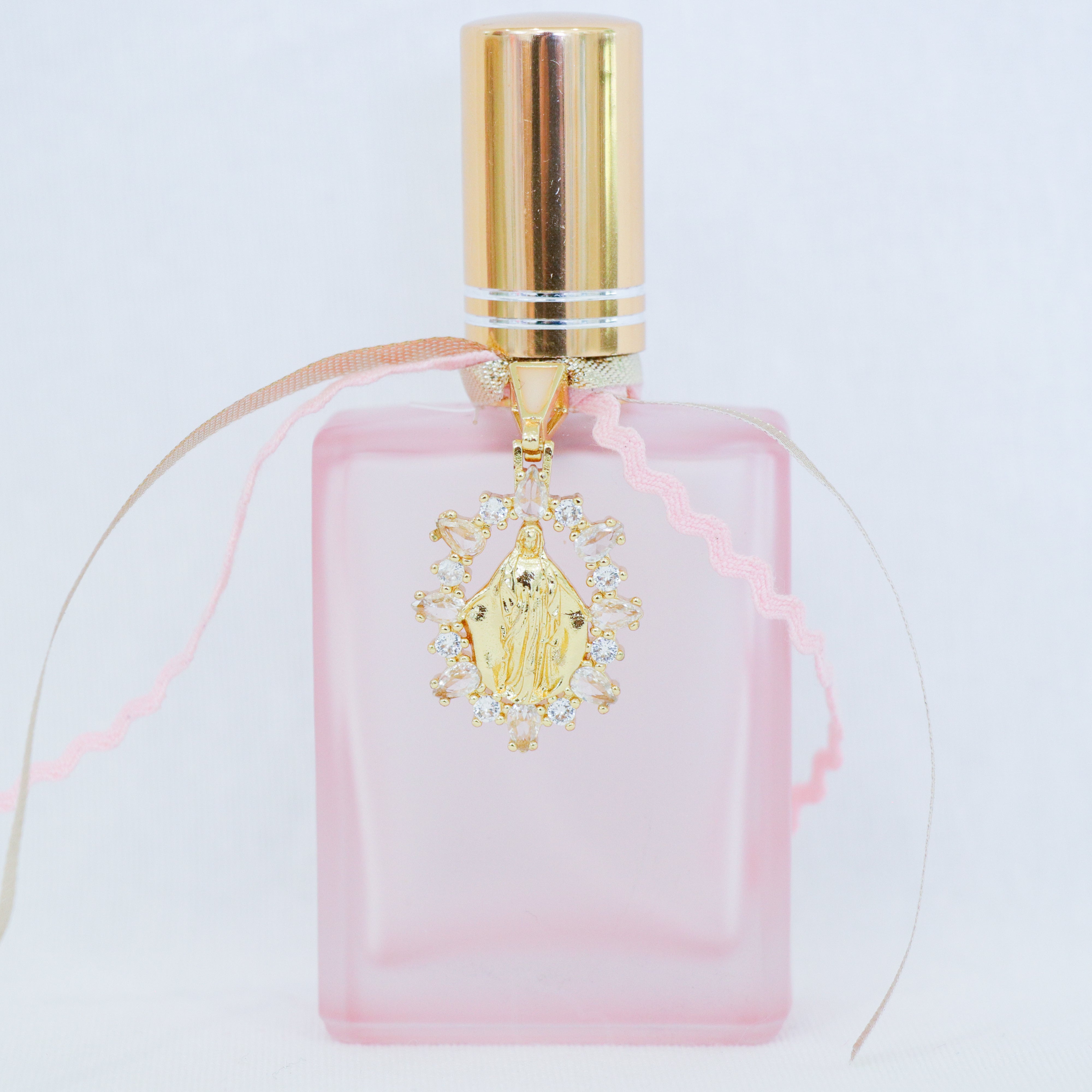 Virgin Mary in Pinks and Golds | Handmade Holy Water Spray