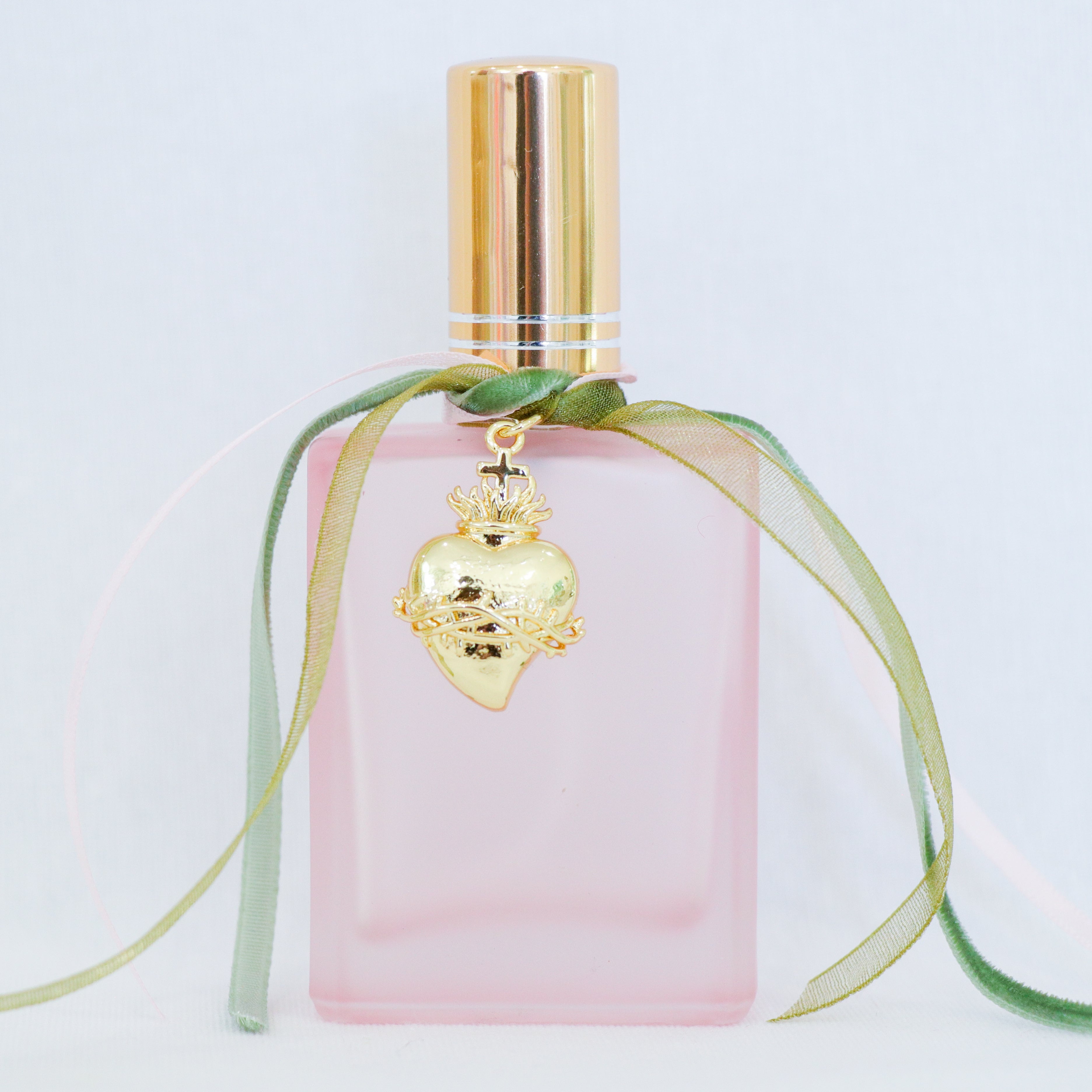 Sacred Heart of Jesus in Greens and Pinks | Handmade Holy Water Spray