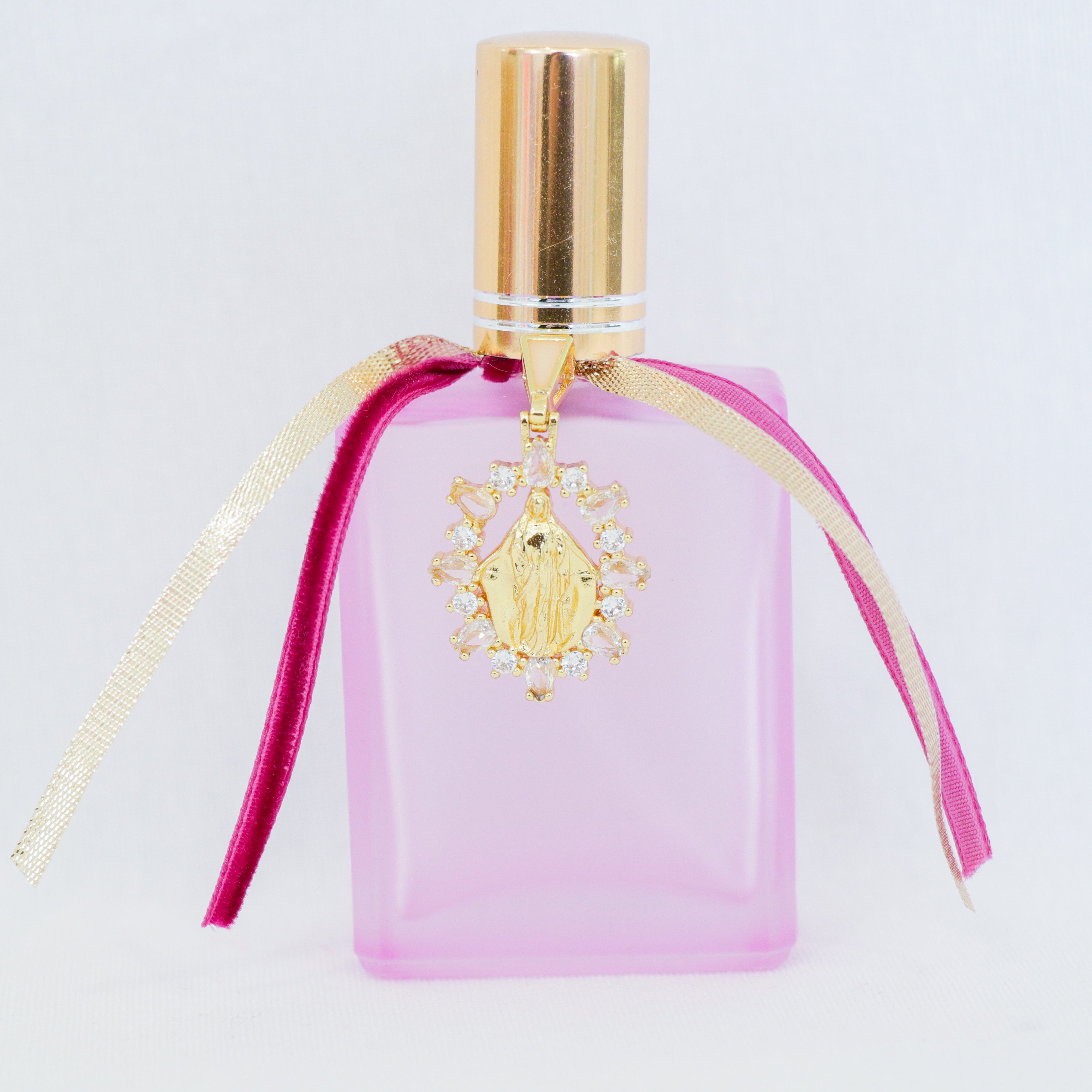 Virgin Mary in Pink and Gold | Handmade Holy Water Spray