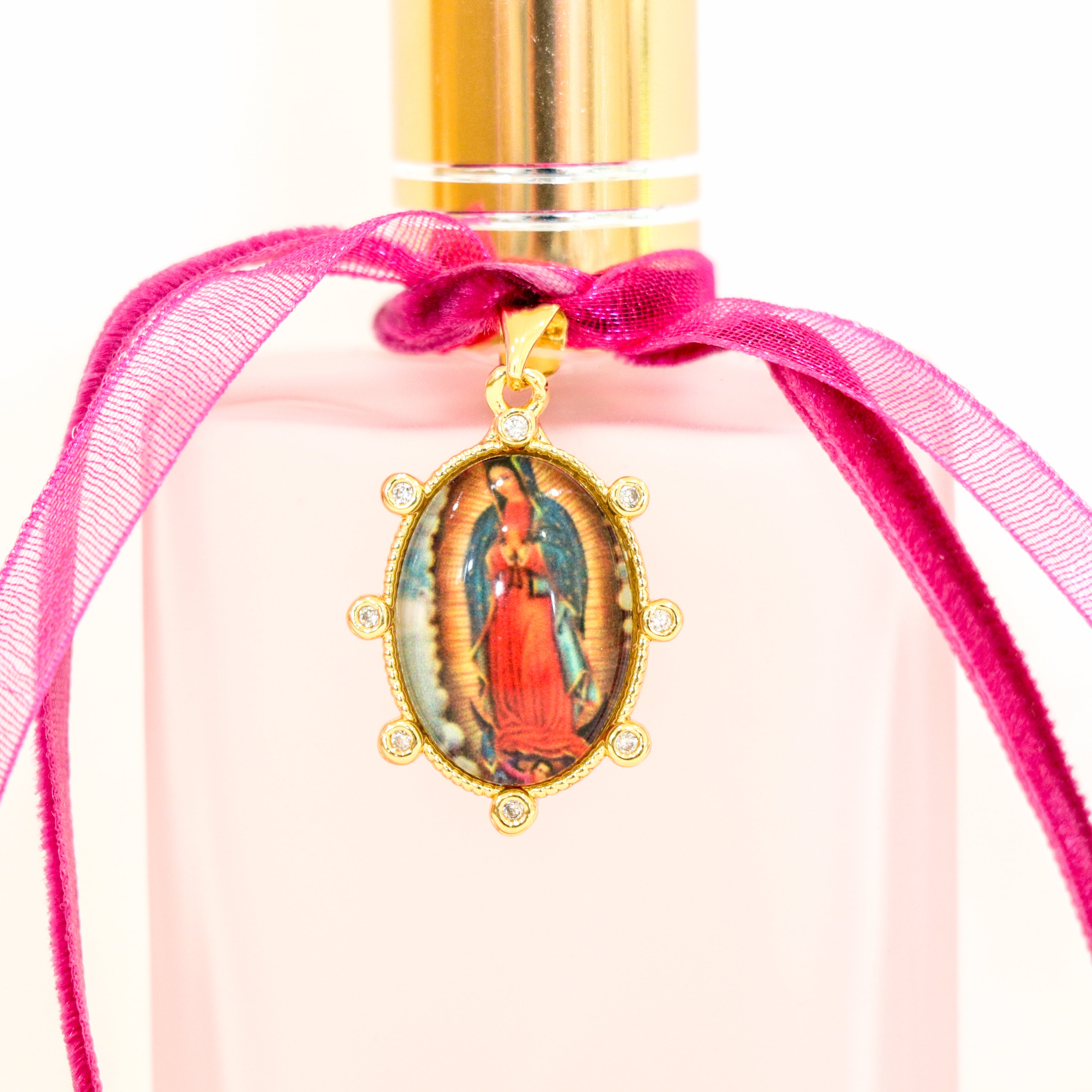 Our Lady of Guadalupe in Pinks | Handmade Holy Water Spray