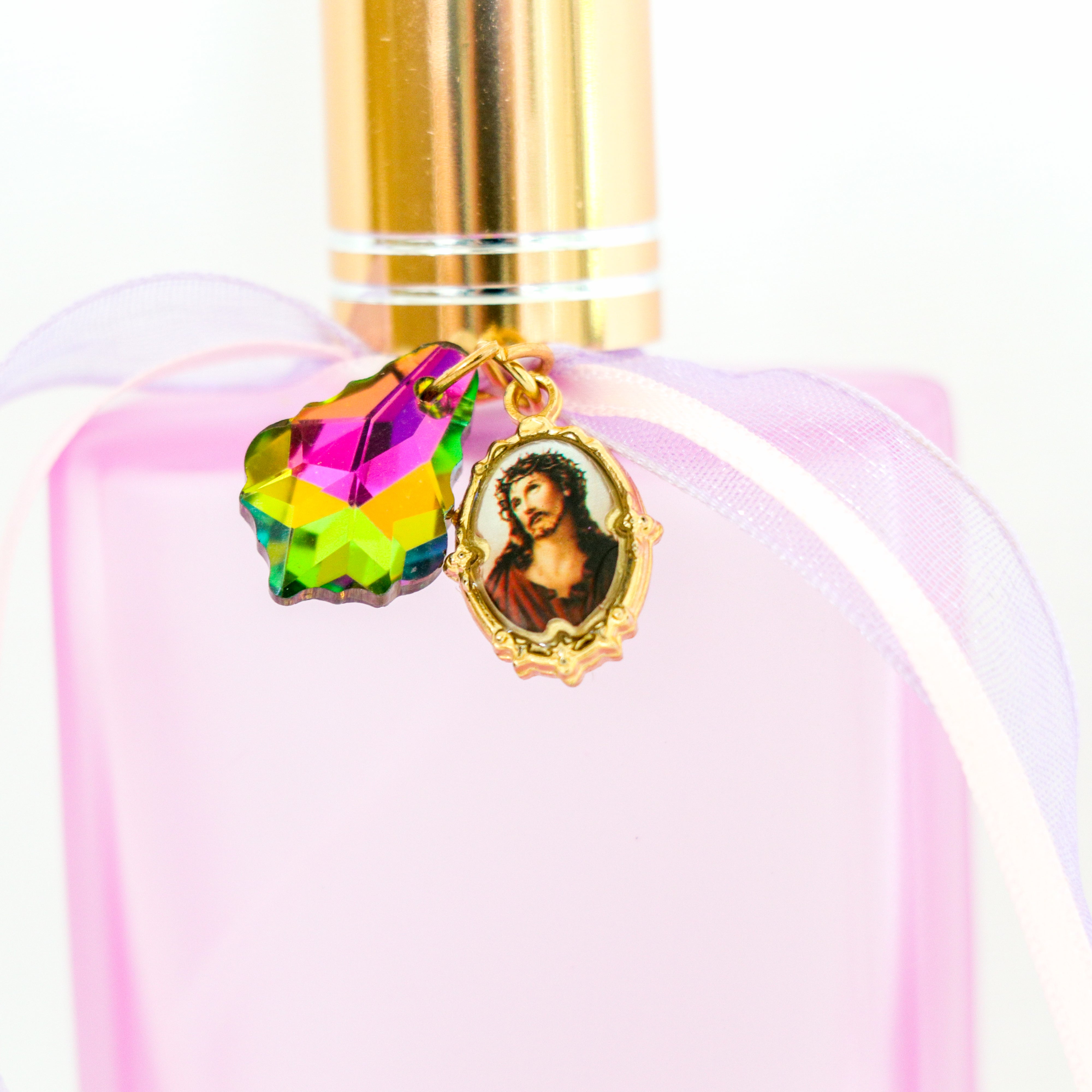 Ecce Homo (Jesus Crowned with Thorns) in Pinks | Handmade Holy Water Spray