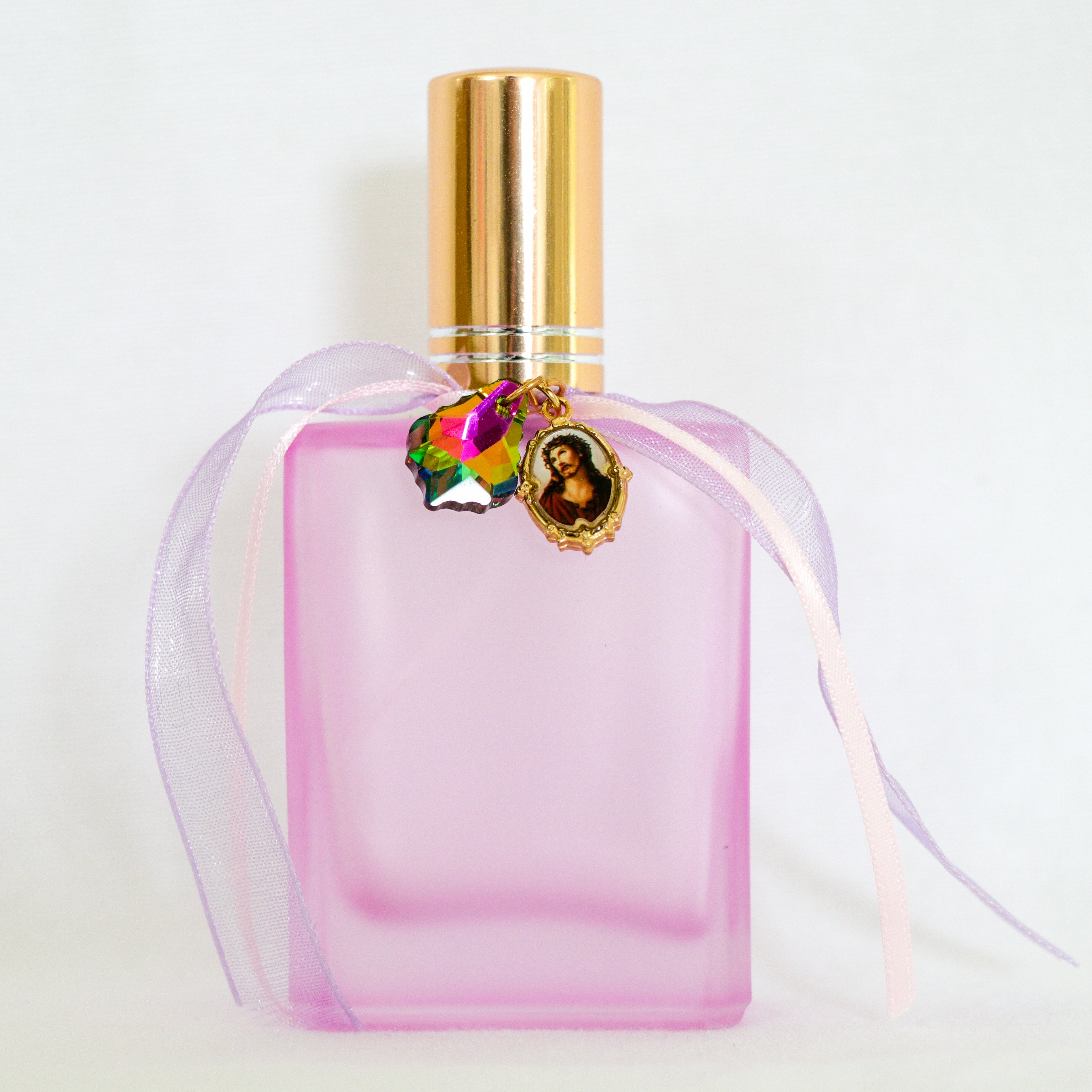 Ecce Homo (Jesus Crowned with Thorns) in Pinks | Handmade Holy Water Spray