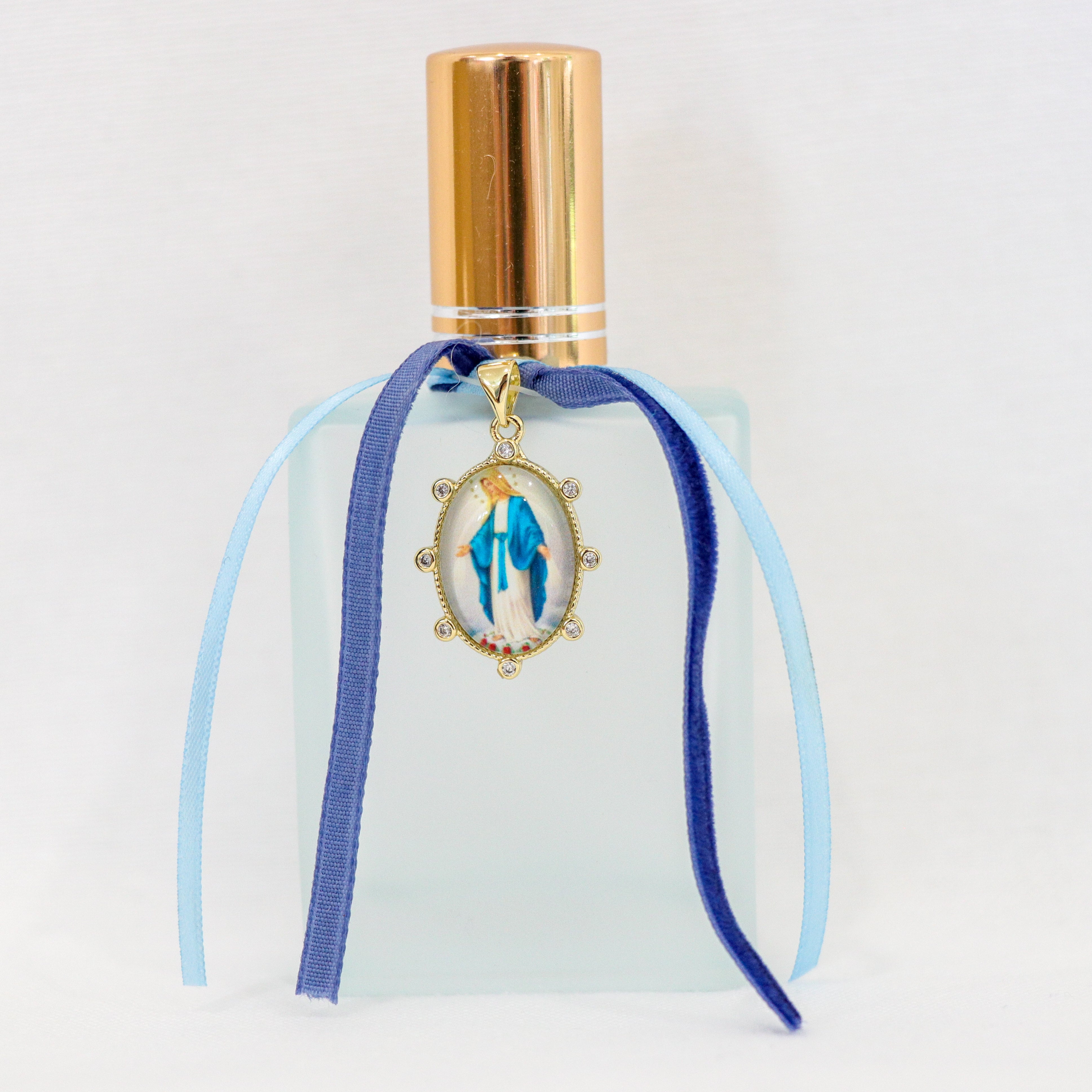 Our Lady of Grace in Blues | Handmade Holy Water Spray
