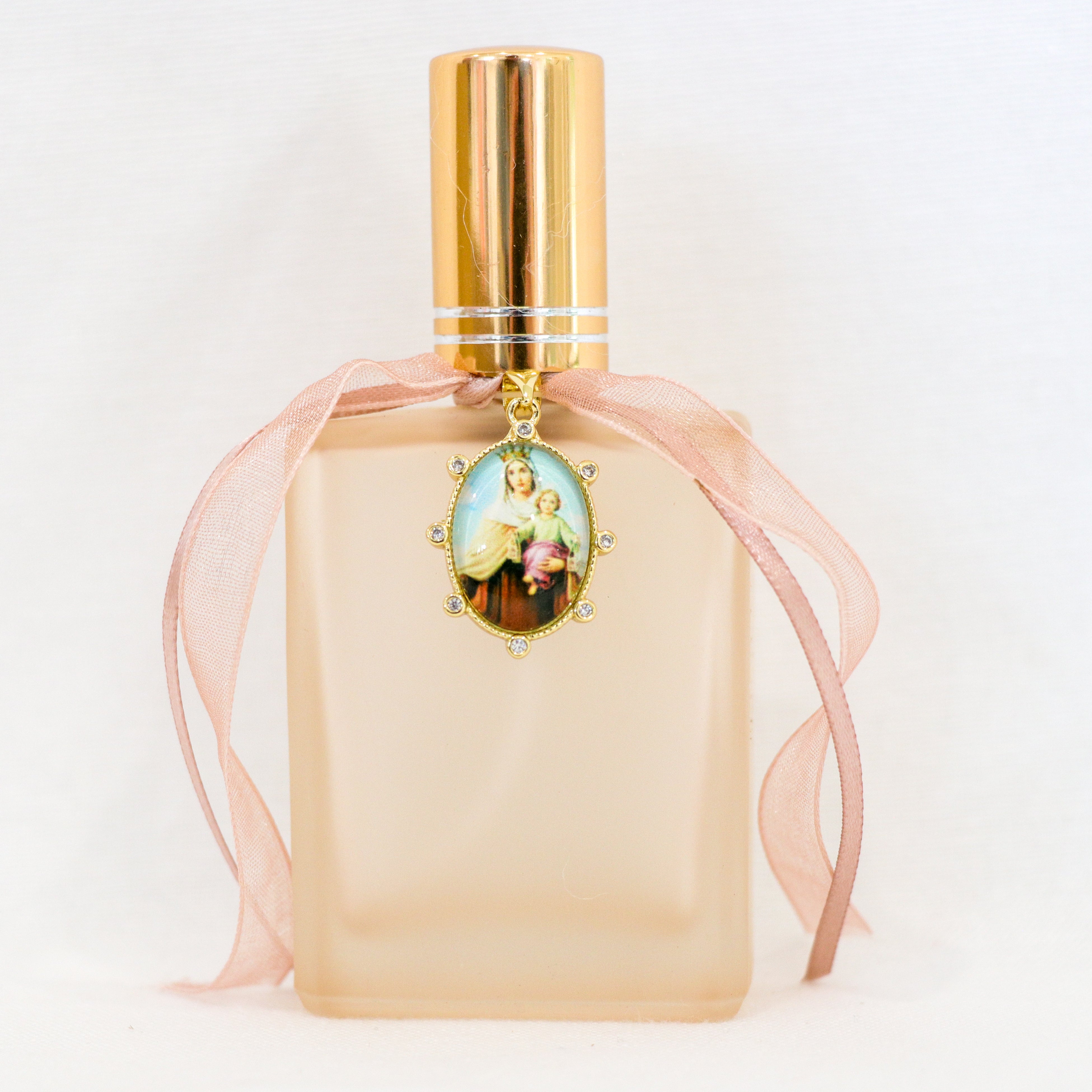 Imperfection* Madonna and Child in Gold and Peach | Handmade Holy Water Spray