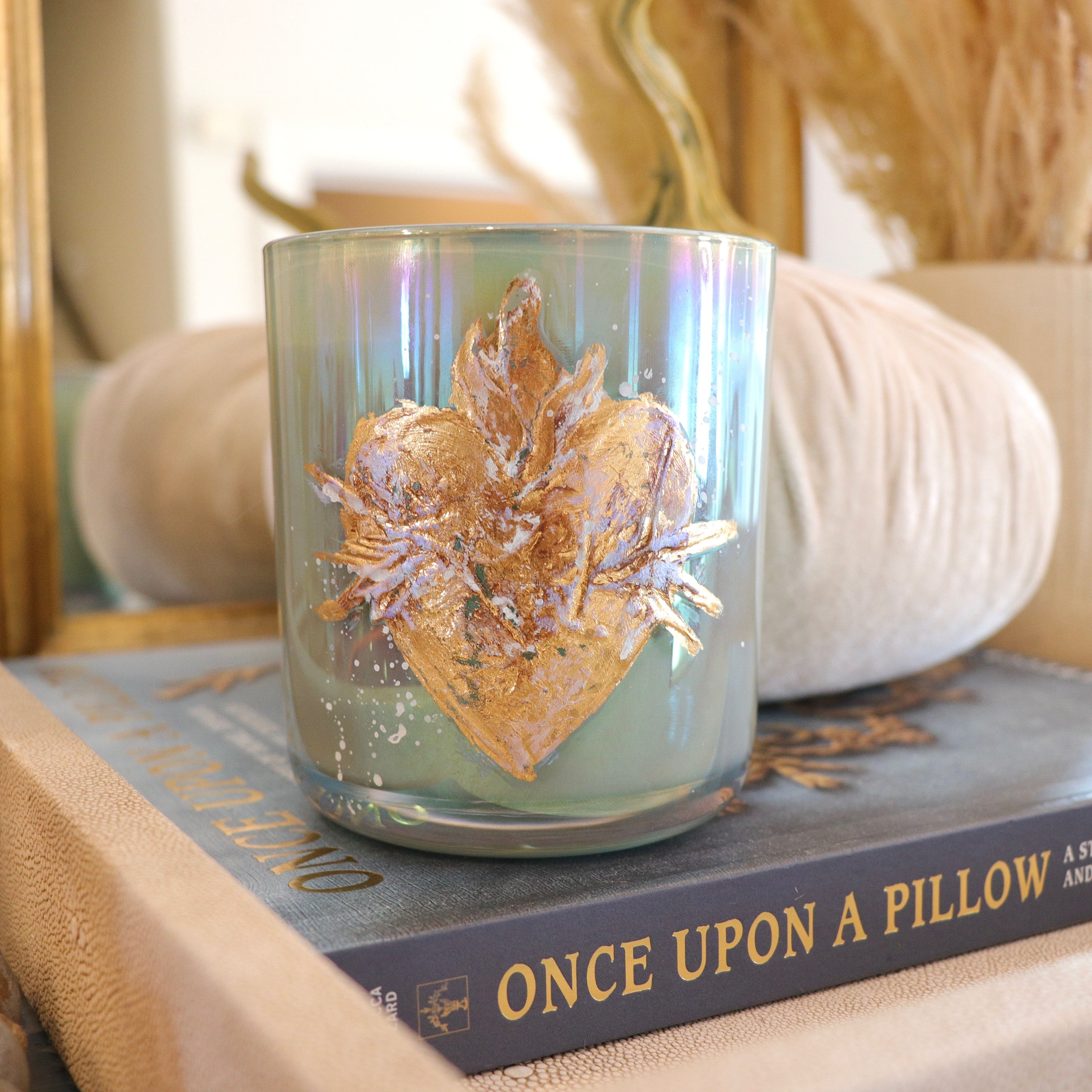 Sacred Heart Hand-Painted Candle | Autumn Air