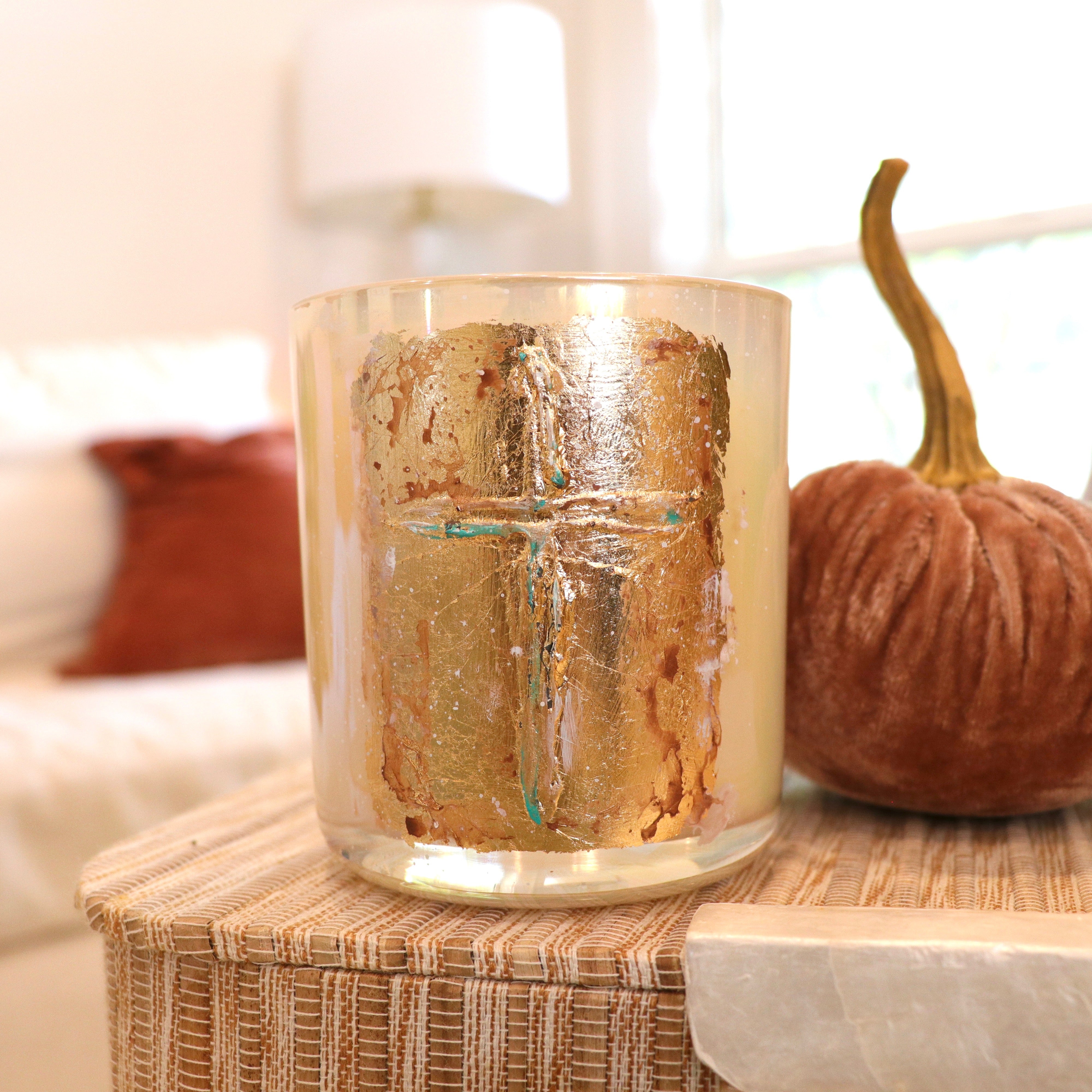 Cross of Christ Hand-Painted Candle | Cashmere Sweater