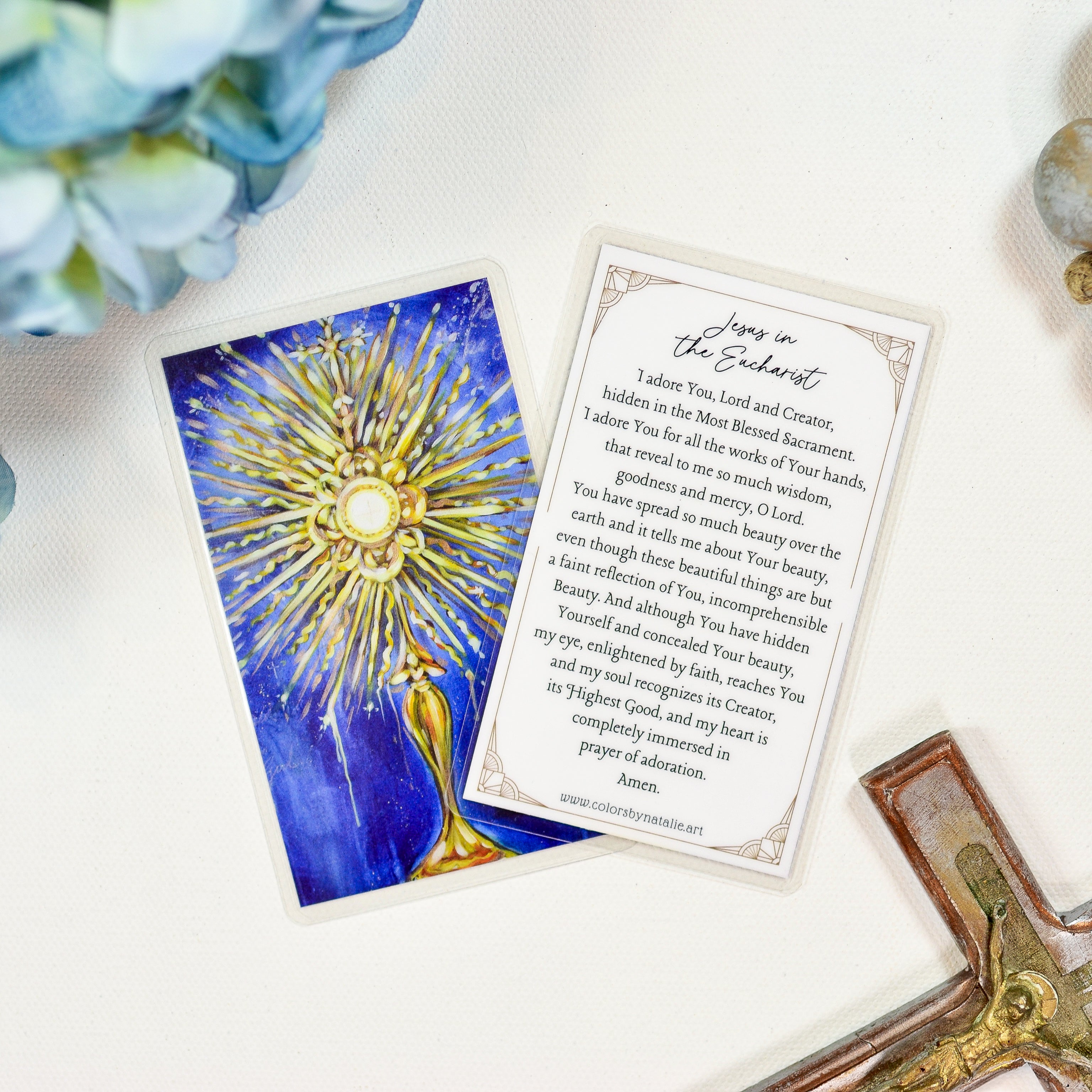 Jesus in the Eucharist Prayer Card