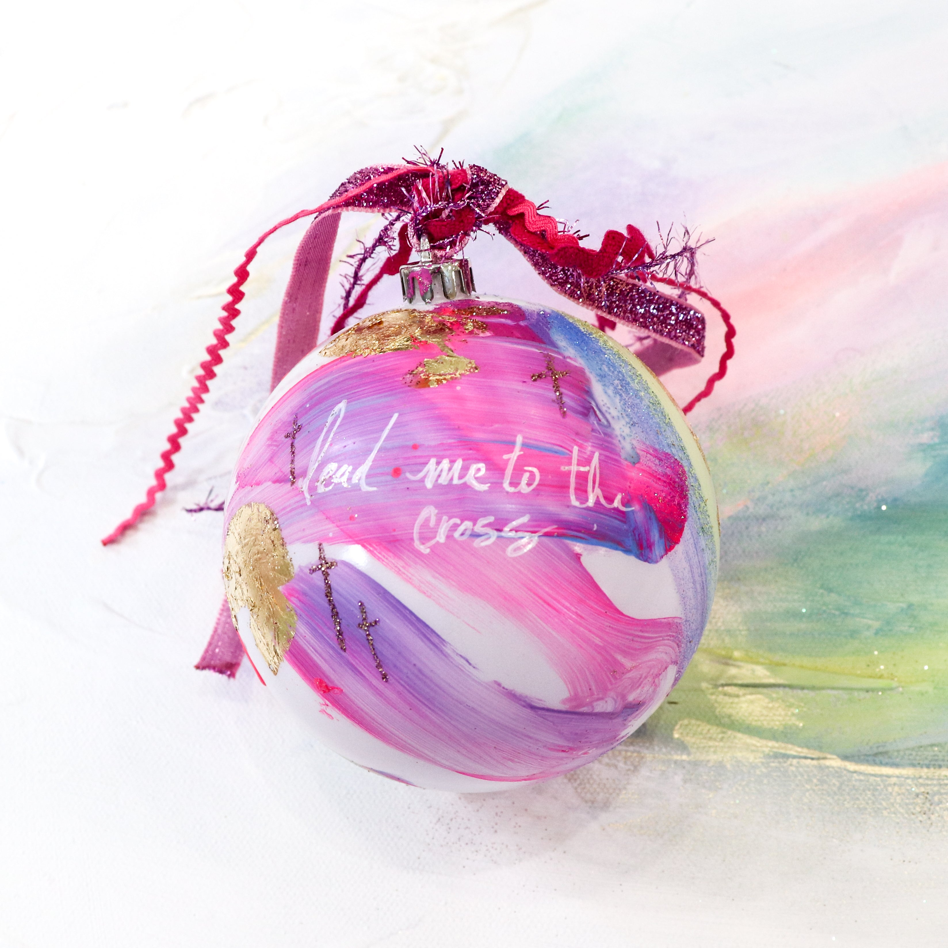 Lead Me to the Cross Hand-painted Ornament