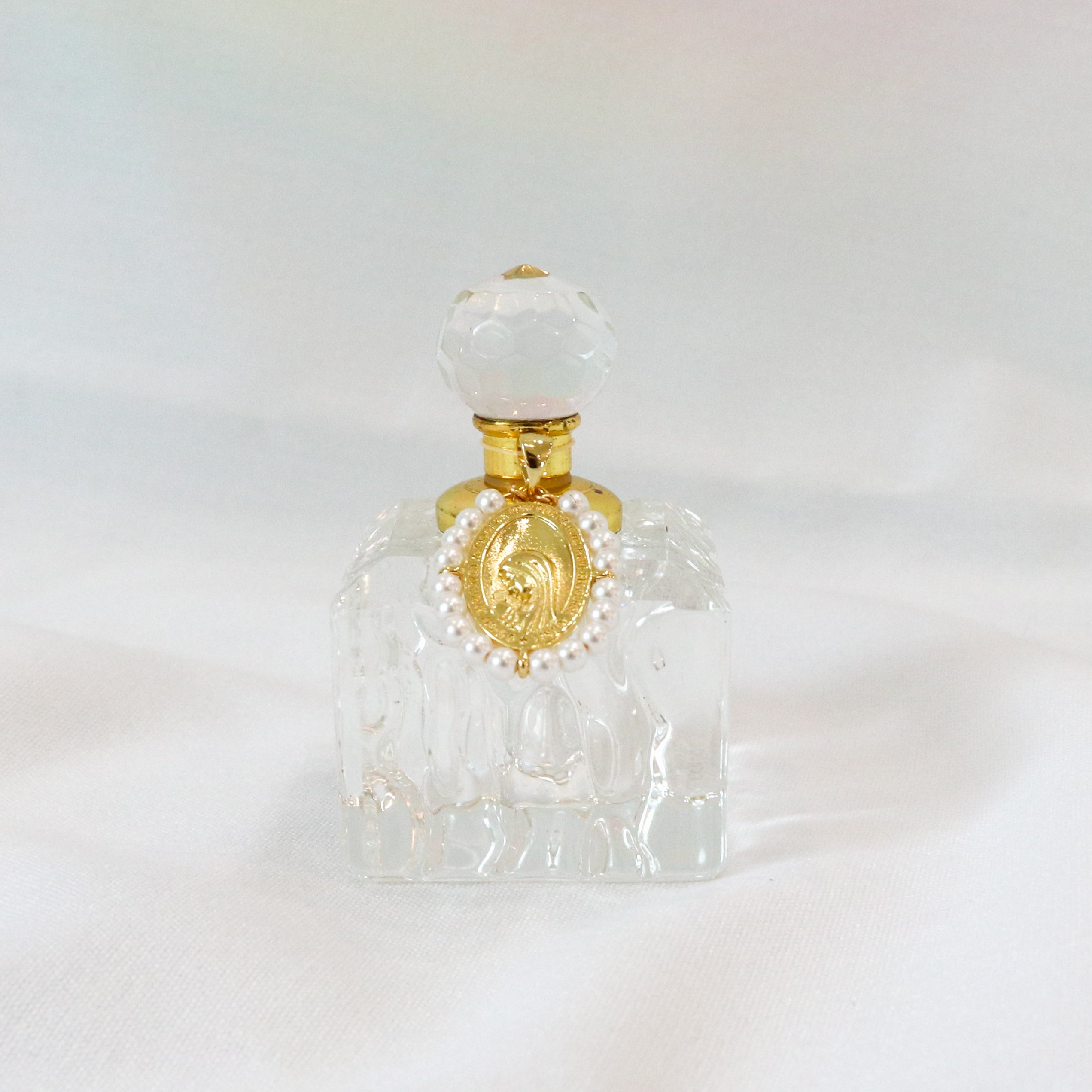 Mary in Gold and Pearls | Handmade Holy Water Vessel