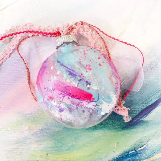 My Grace is Sufficient Hand-painted Flat Bauble Ornament