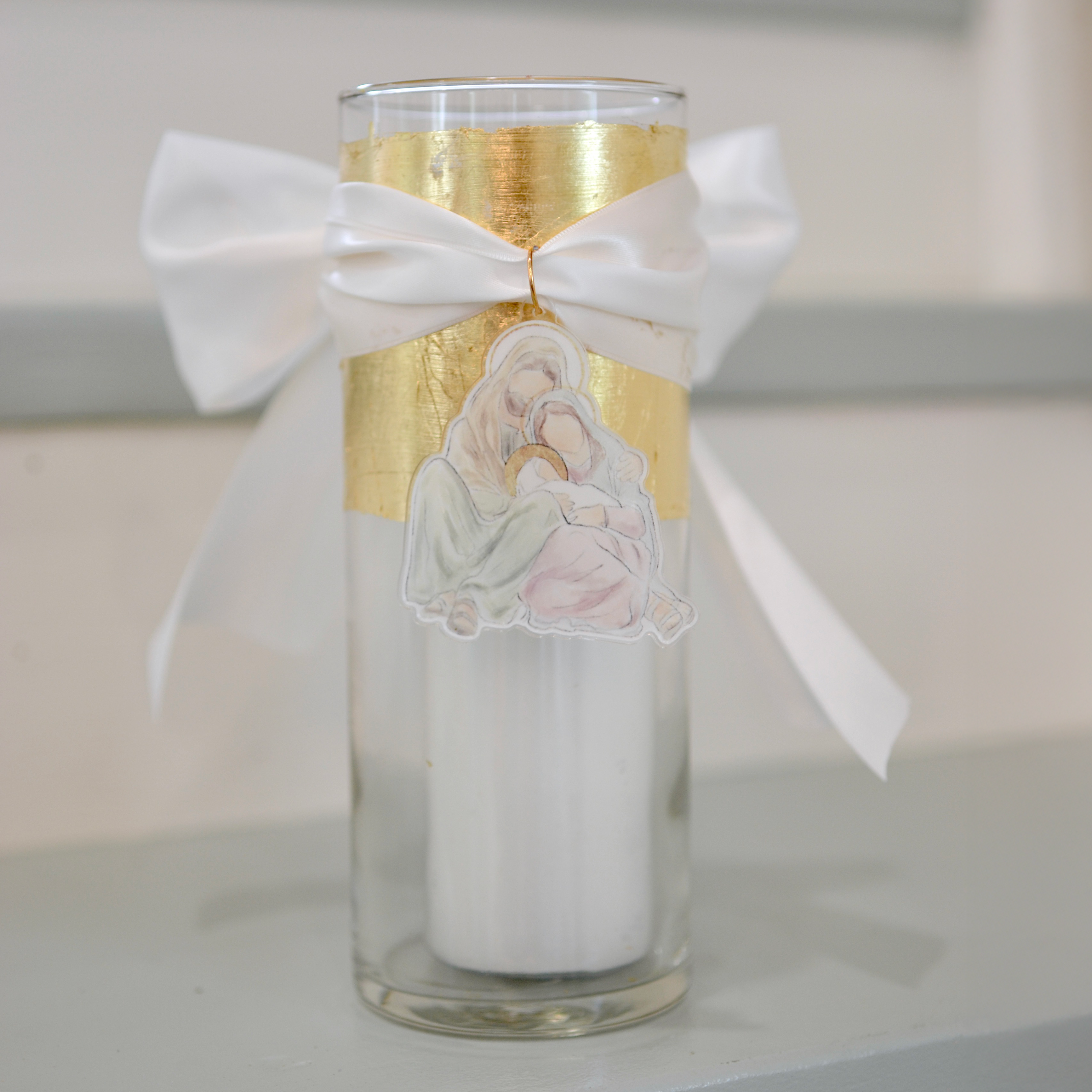 Holy Family Holy Candle Vase and 7-Day Votive Candle
