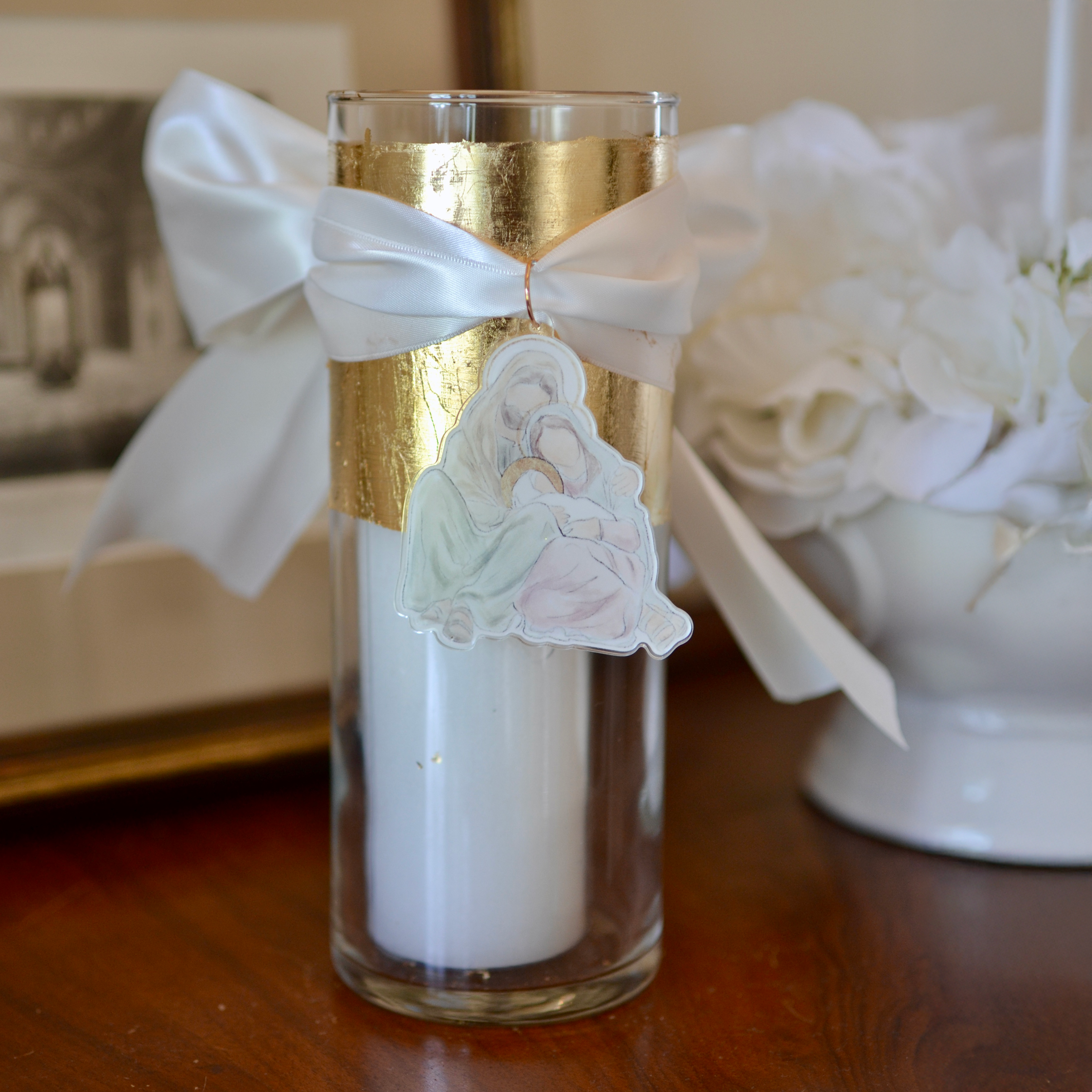 Holy Family Holy Candle Vase and 7-Day Votive Candle