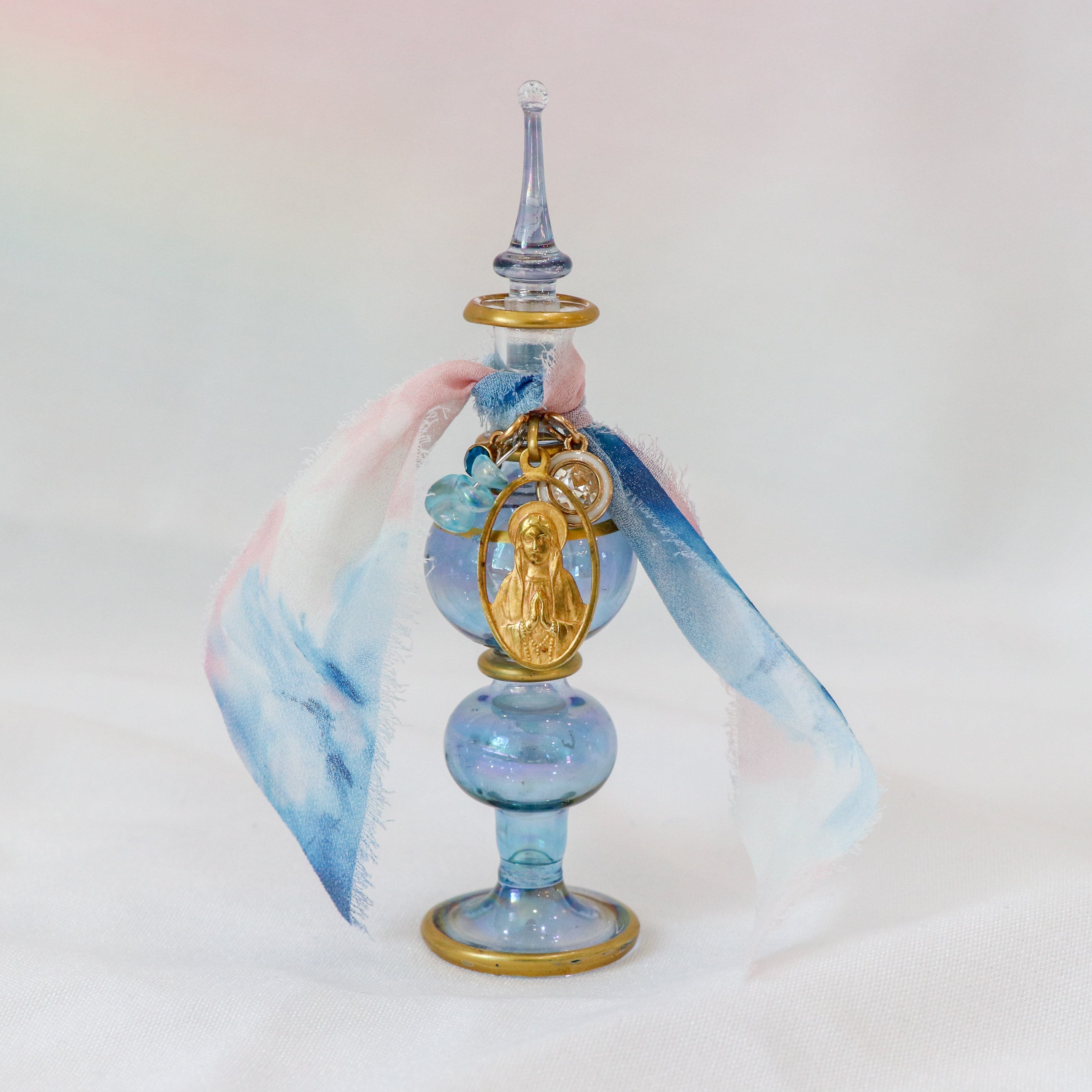 Queen of Heaven in Blue | Handmade Holy Water Vessel