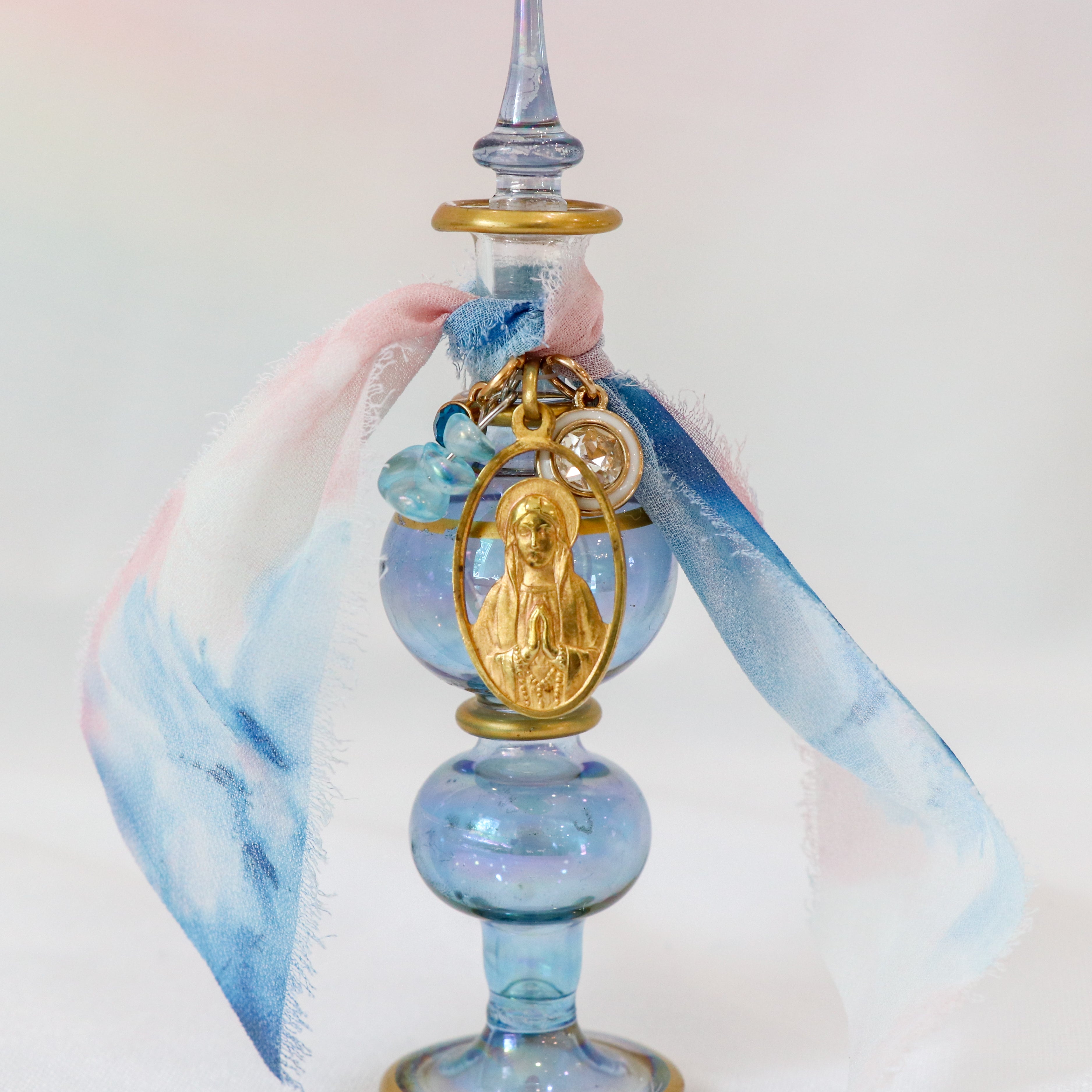 Queen of Heaven in Blue | Handmade Holy Water Vessel