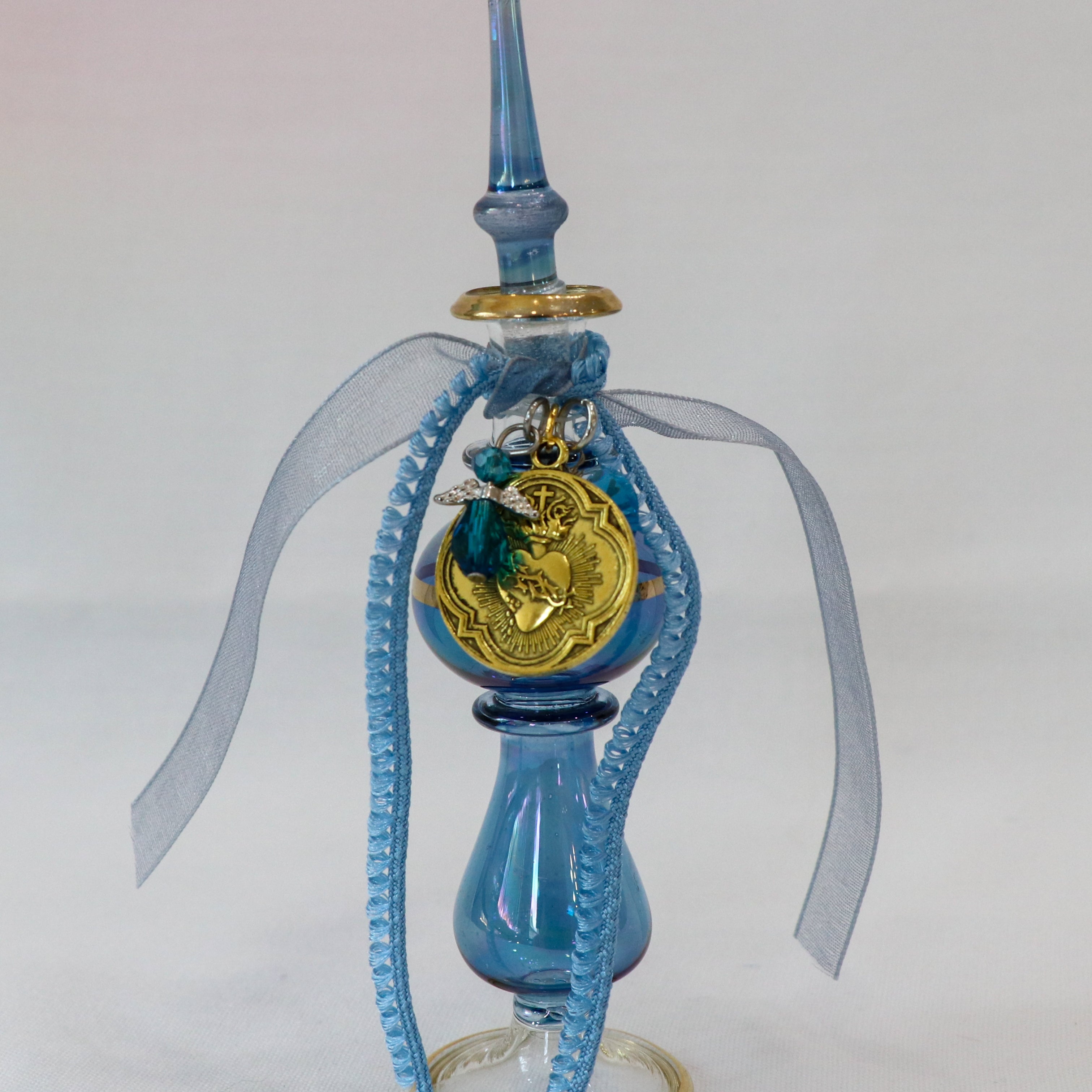 Sacred Heart in Marian Blues | Handmade Holy Water Vessel