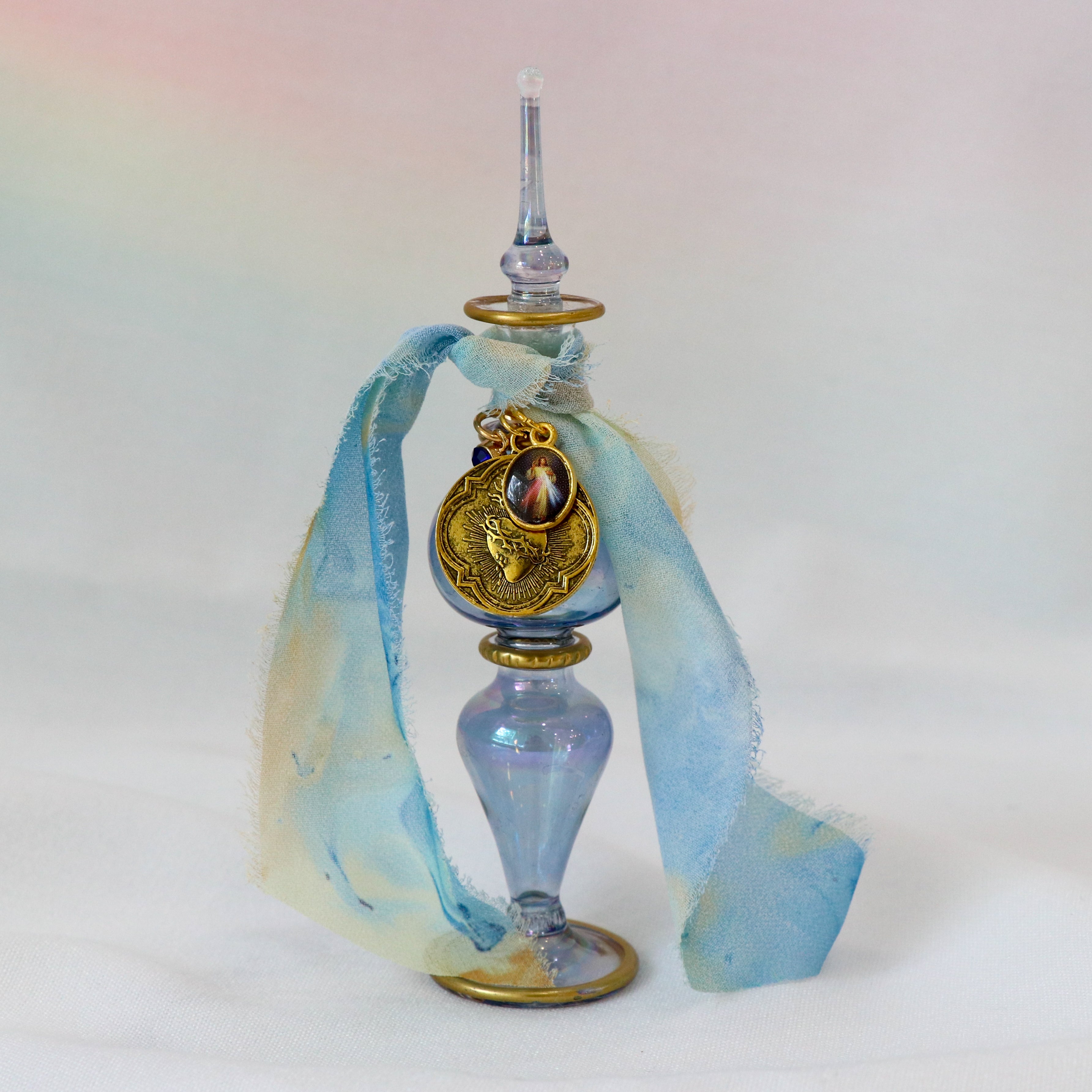 Sacred Heart and Divine Mercy | Handmade Holy Water Vessel