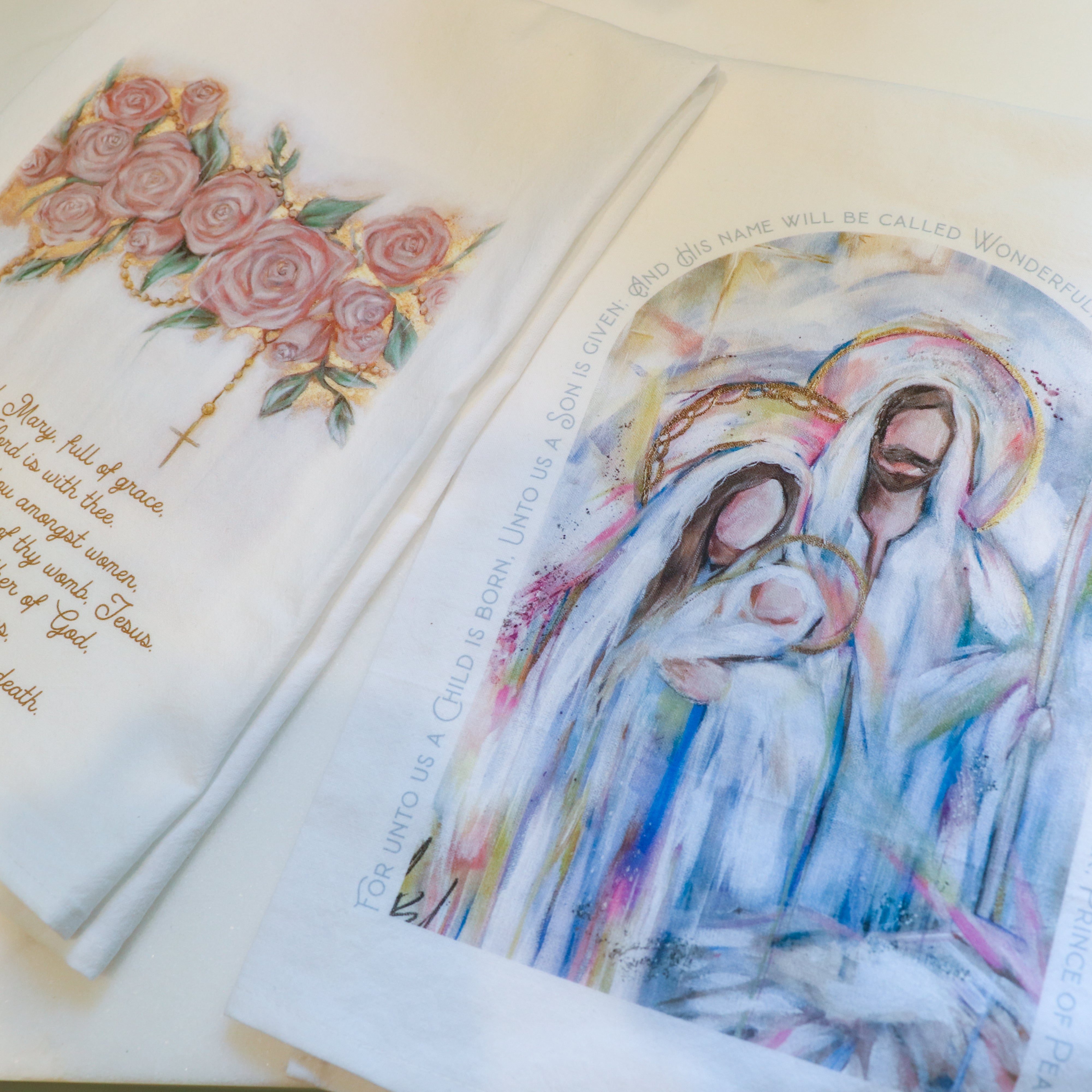 Light of the World White Flour Sack Tea Towel