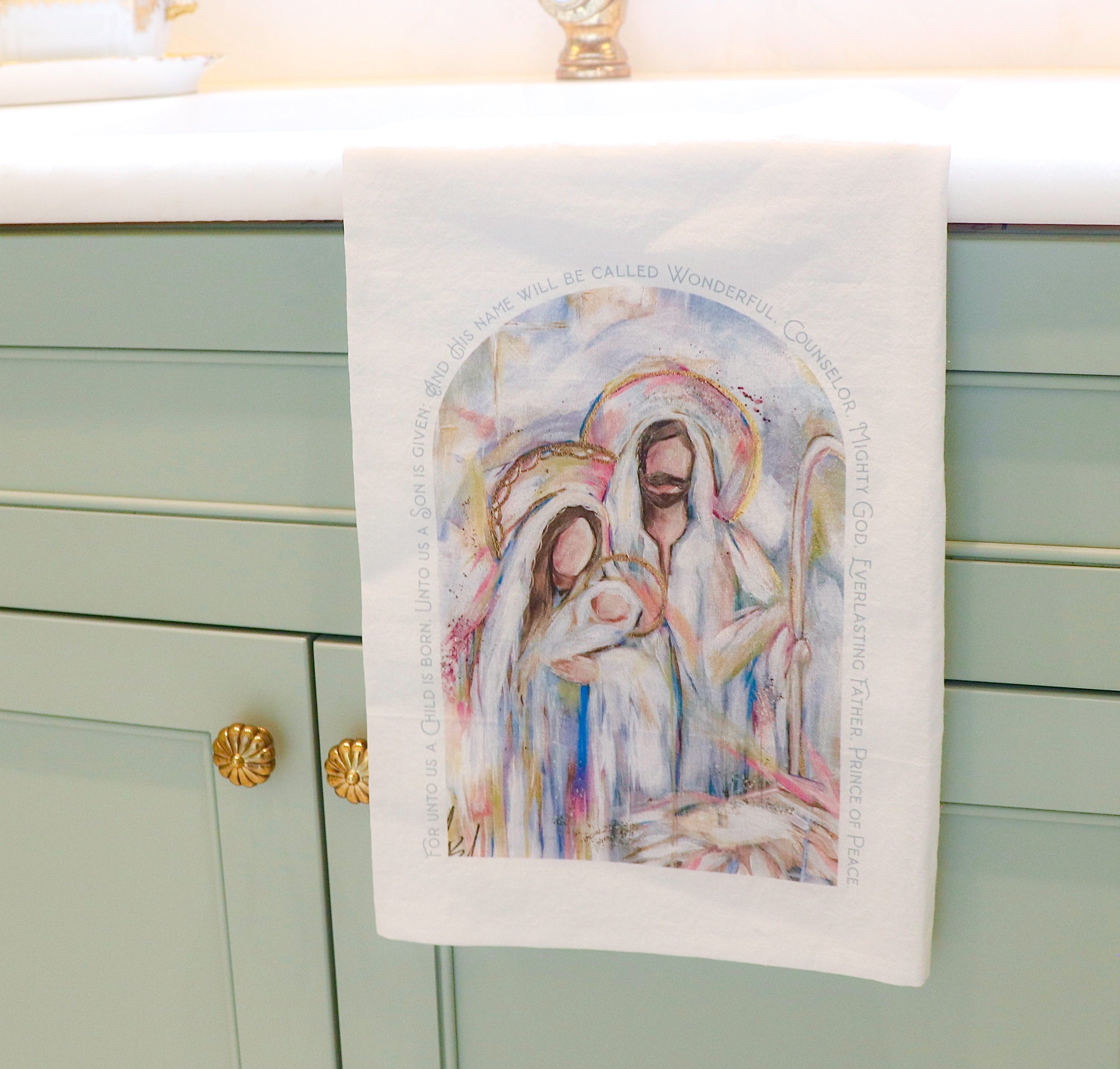 Light of the World White Flour Sack Tea Towel