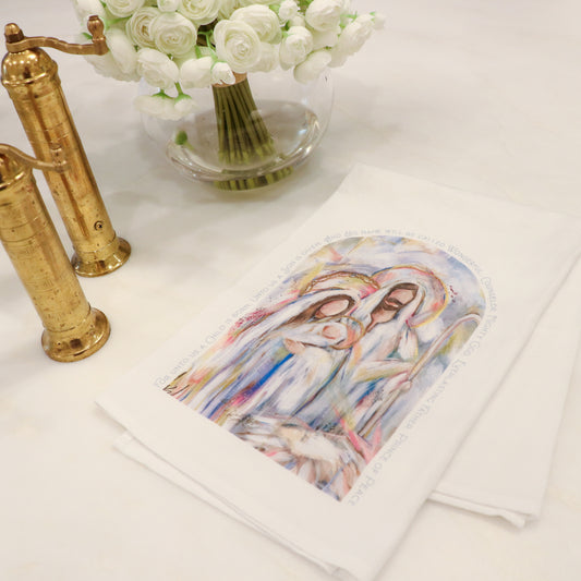 Light of the World White Flour Sack Tea Towel