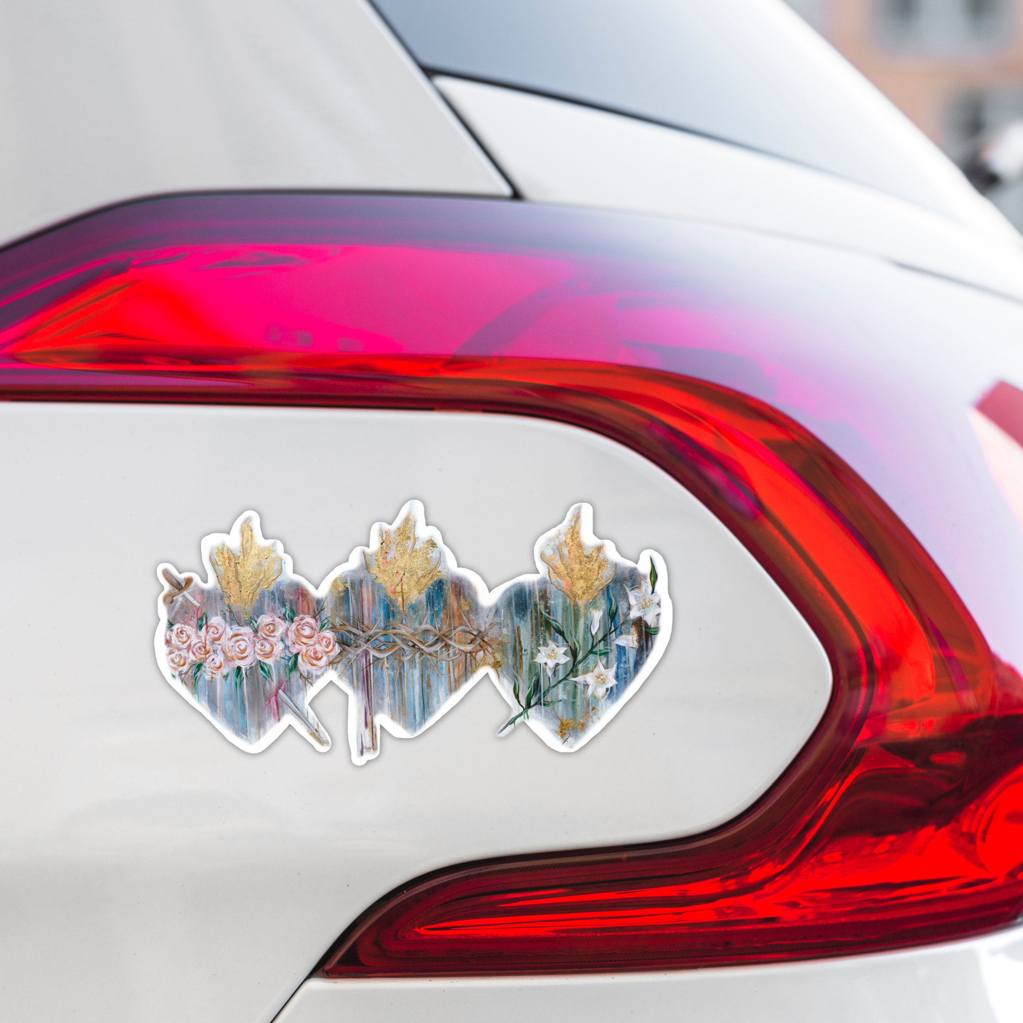 Three Hearts Colorful Decal