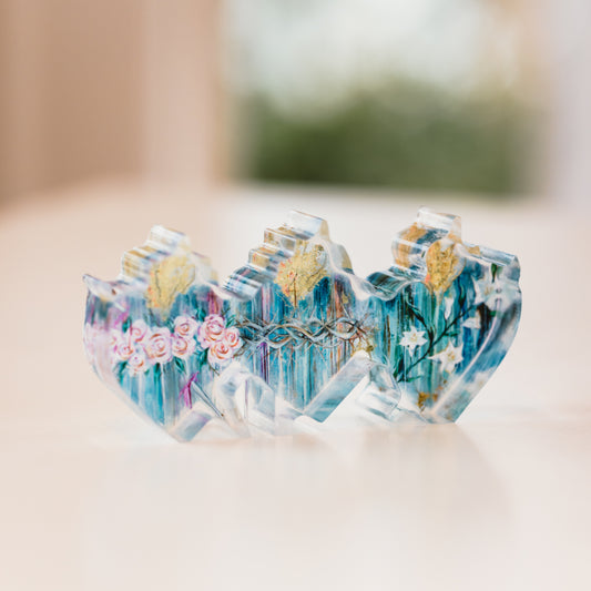 Three Hearts Acrylic Block