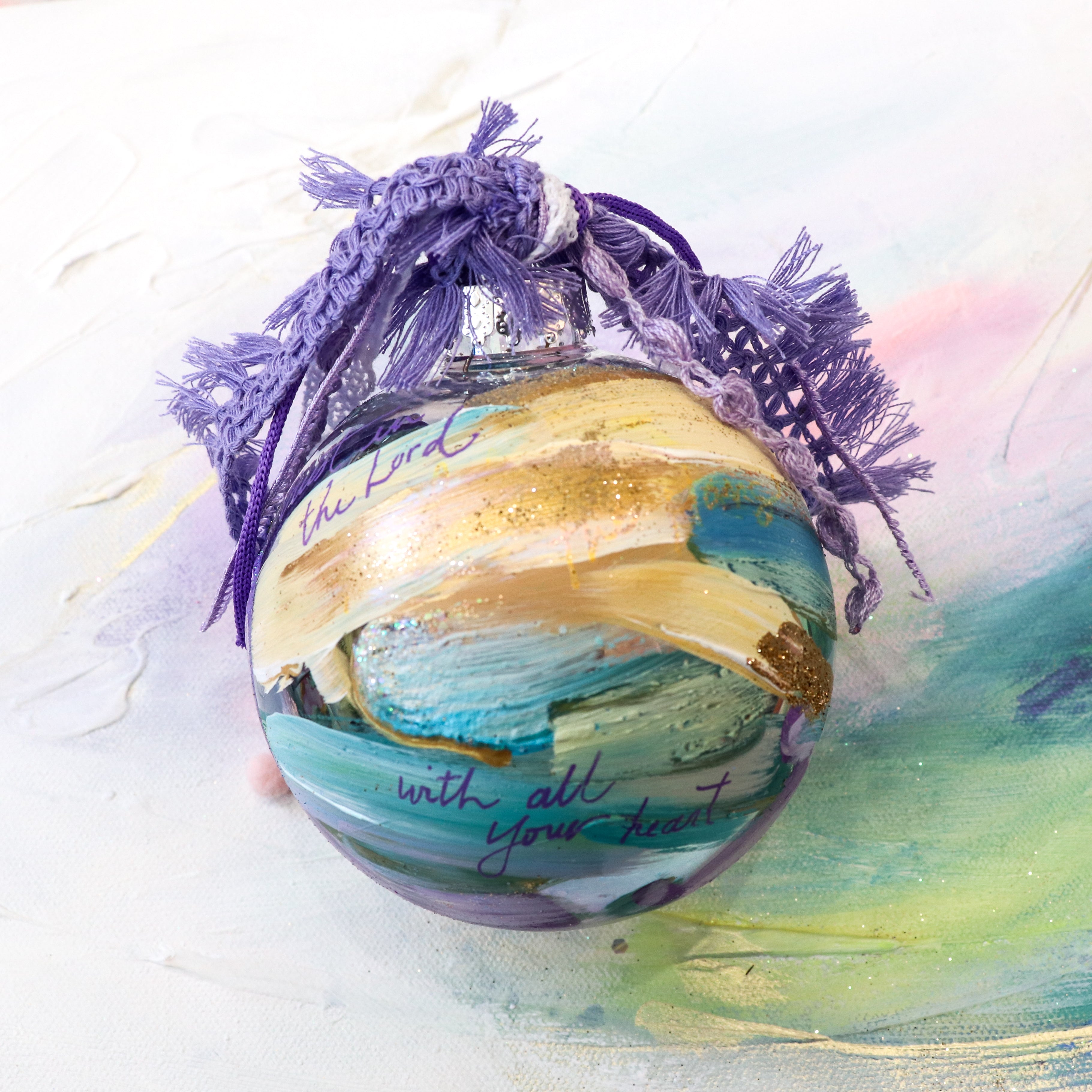 With All Your Heart Hand-painted Ornament