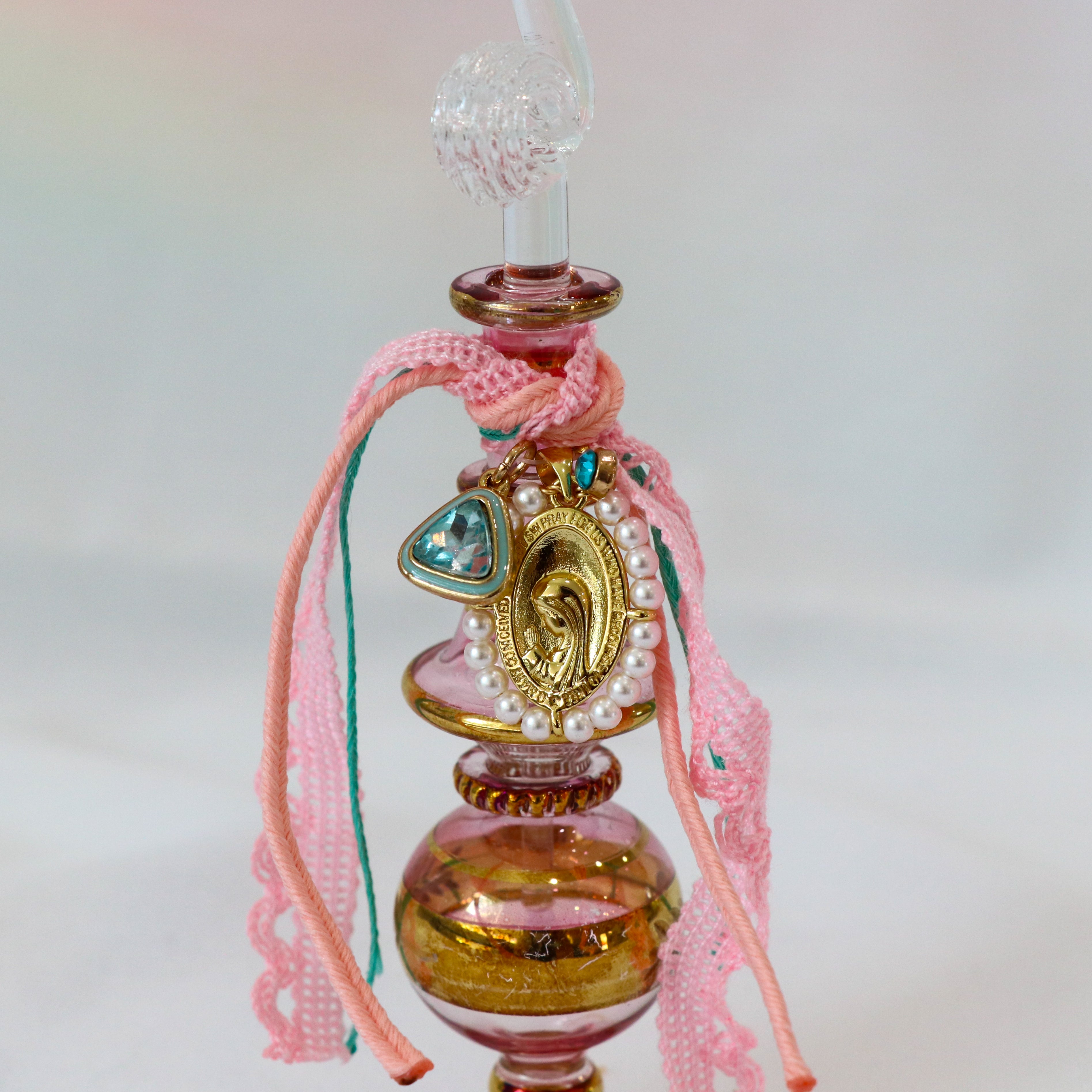 Virgin Mary in Pink | Handmade Holy Water Vessel