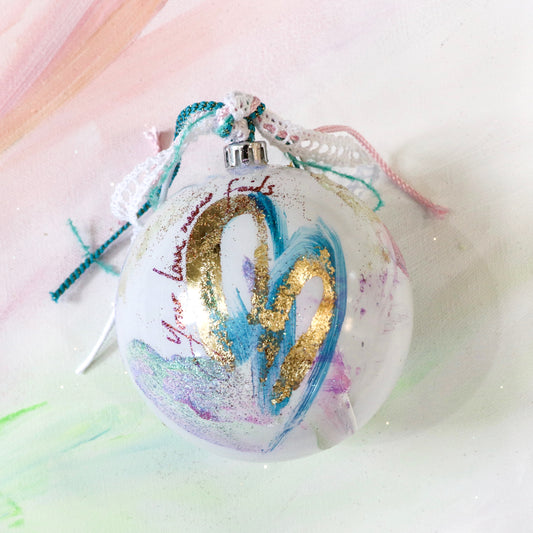 Your Love Never Fails Hand-painted Flat Bauble Ornament